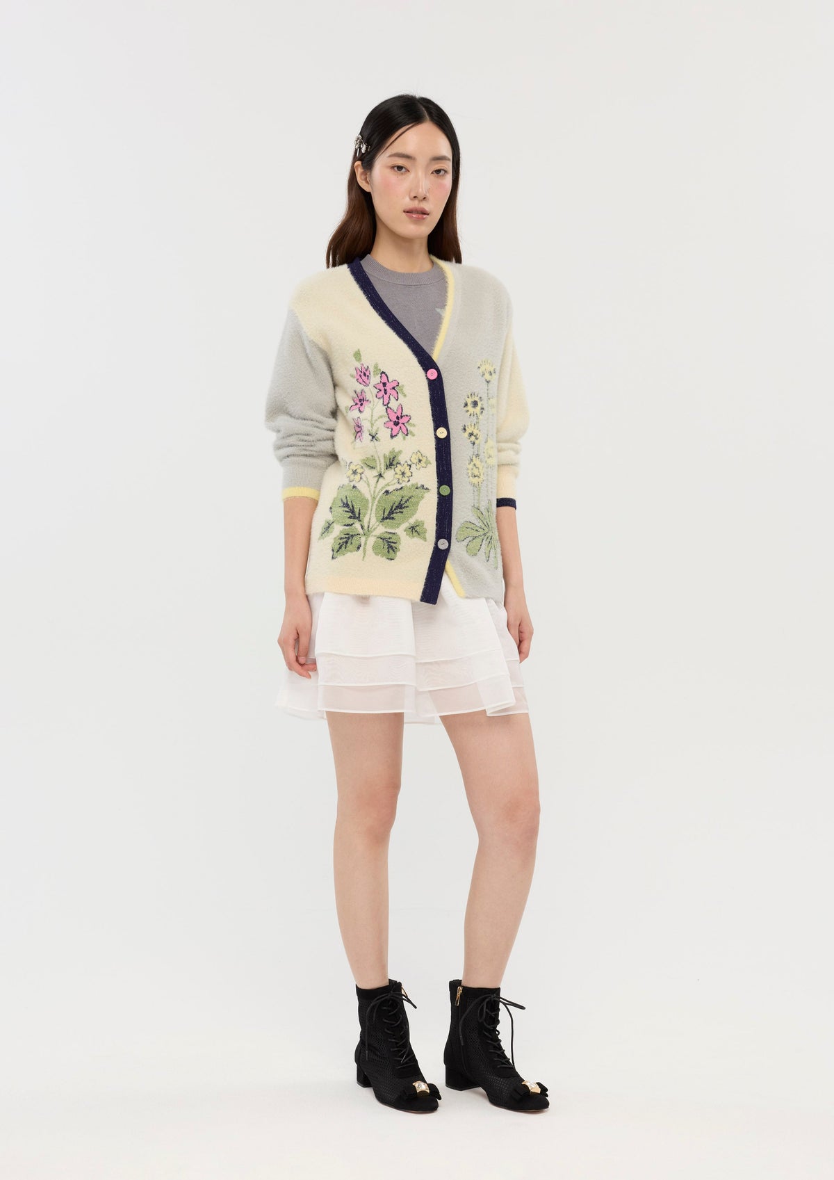Floral Fuzzy Cardigan Sacred Botanica
