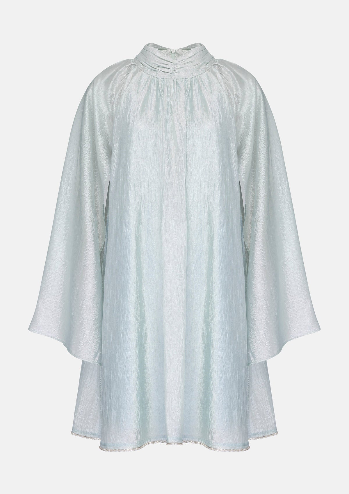 เดรสสั้นผ้าเชียร์แขนเสื้อทรงเคป คอลเลกชัน Crystal Habit