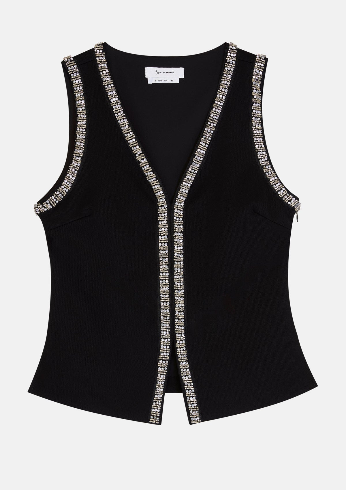Embellished-Trim Sleeveless V-Neck Top GLITZ N GROOVE