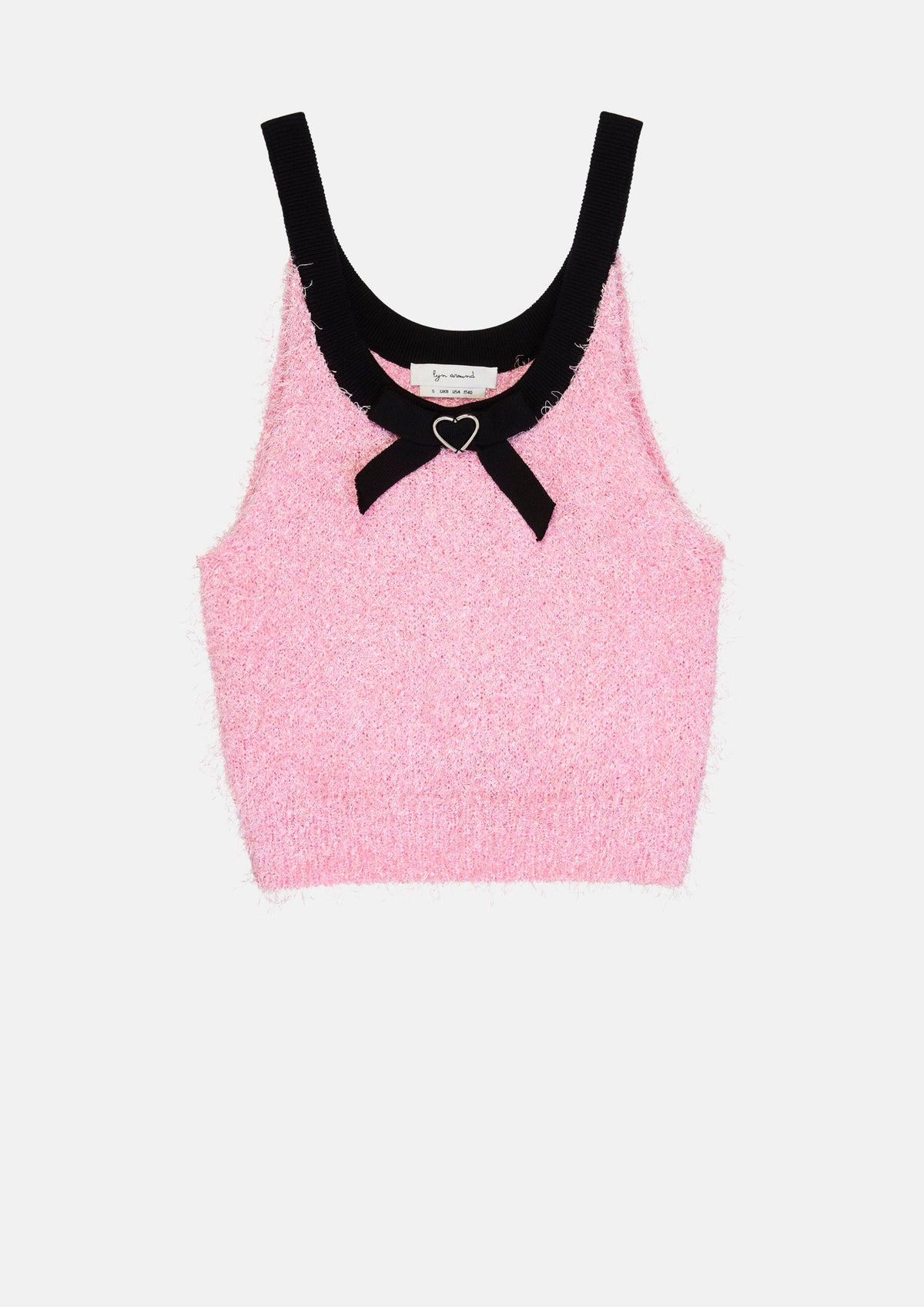 Contrast-Bow Sleeveless Textured Top GLITZ N GROOVE