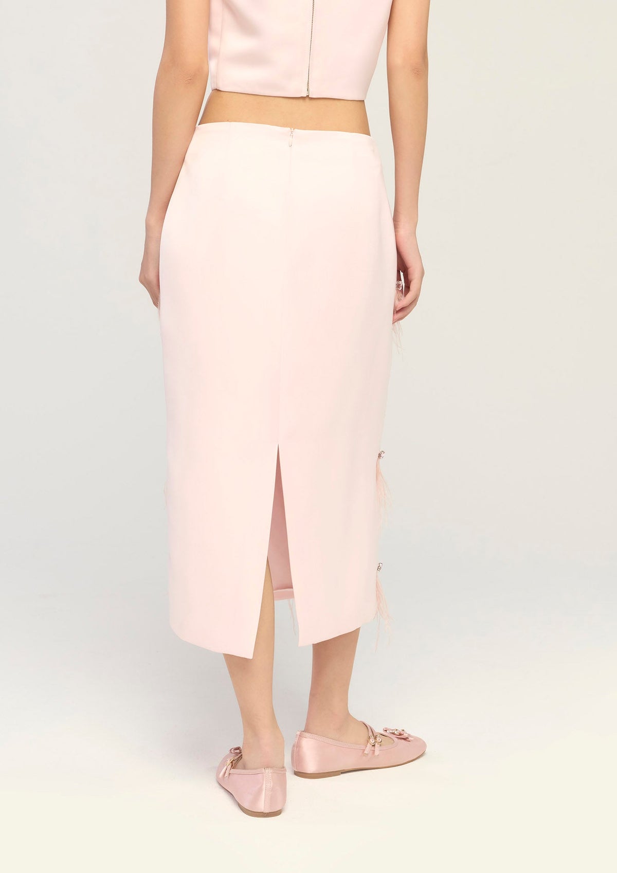 Tassel-Detail Straight Midi Skirt After Hour