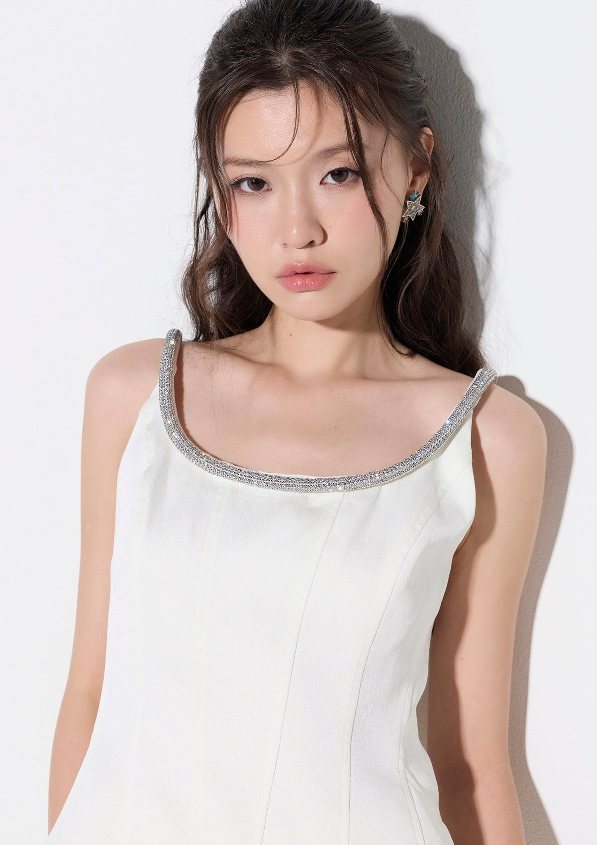 Embellished-Neckline Sleeveless Top After Hour
