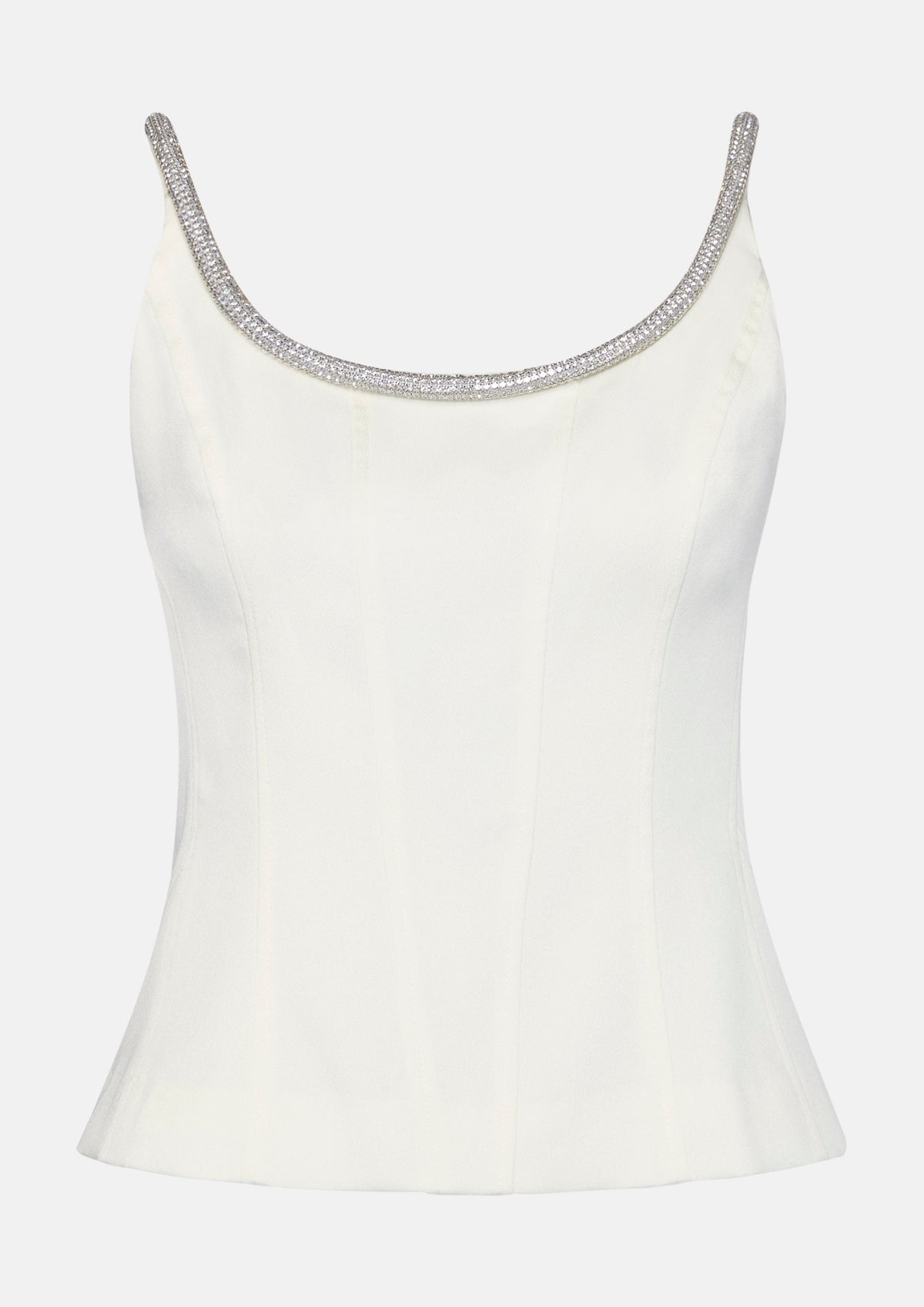 Embellished-Neckline Sleeveless Top After Hour