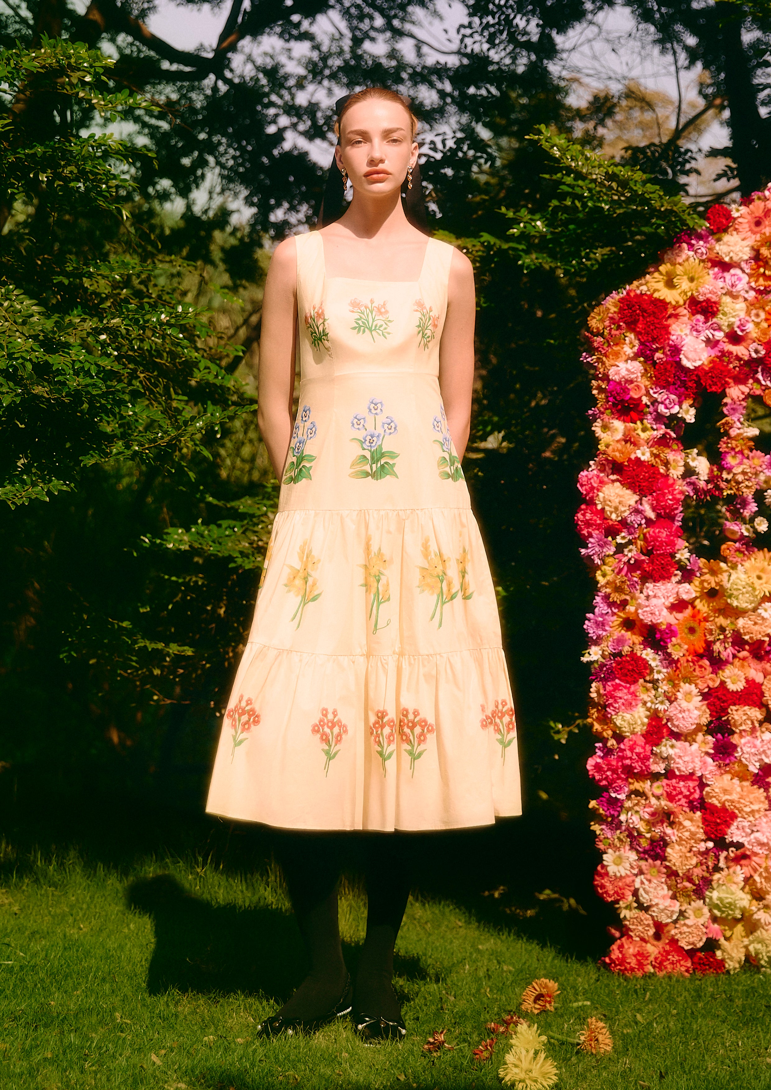 Botanical Tiered Midi Dress Time To Grown Up