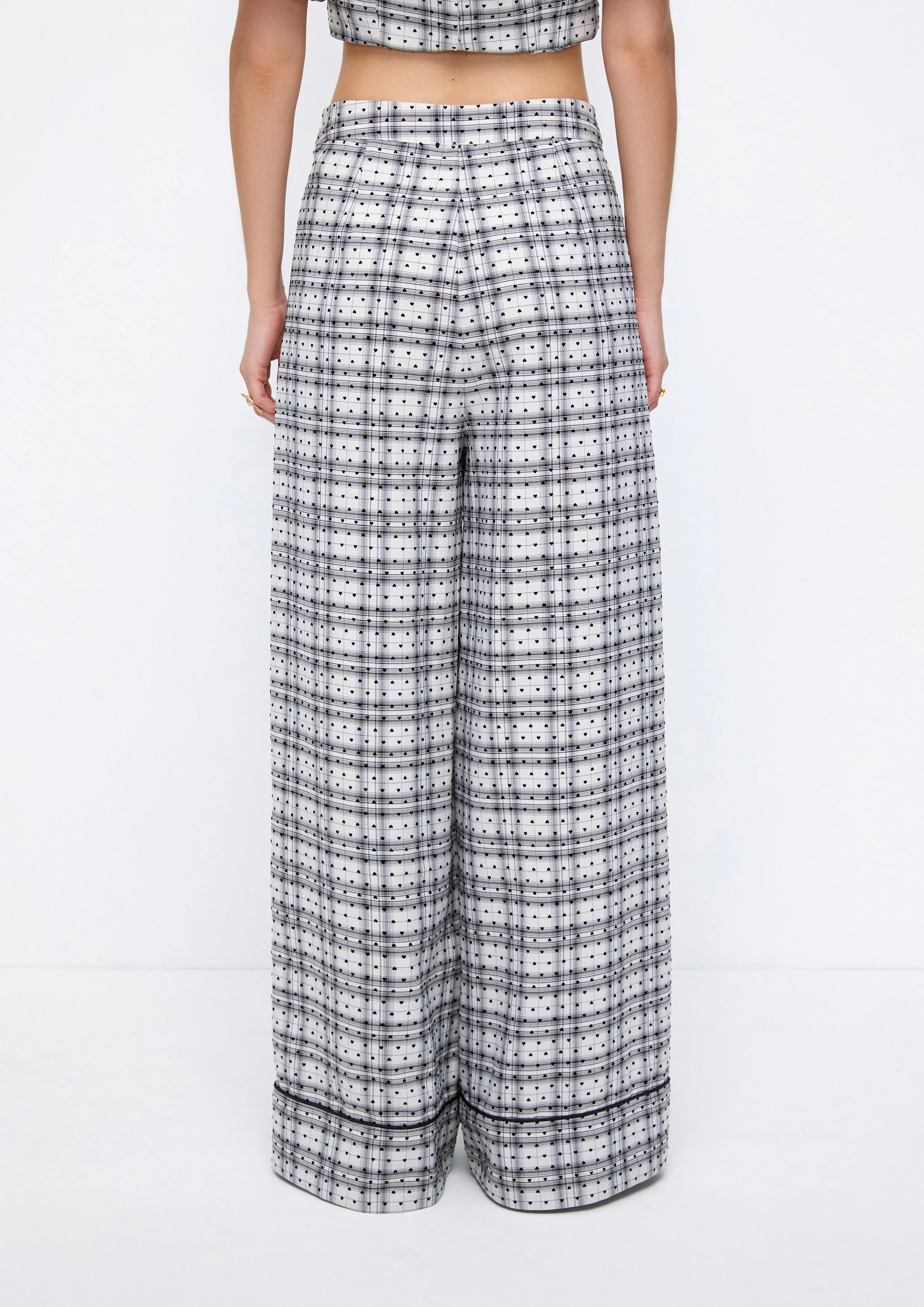 Plaid Heart Polka Dot Wide Pants Lost In Museum Collection Lyn around