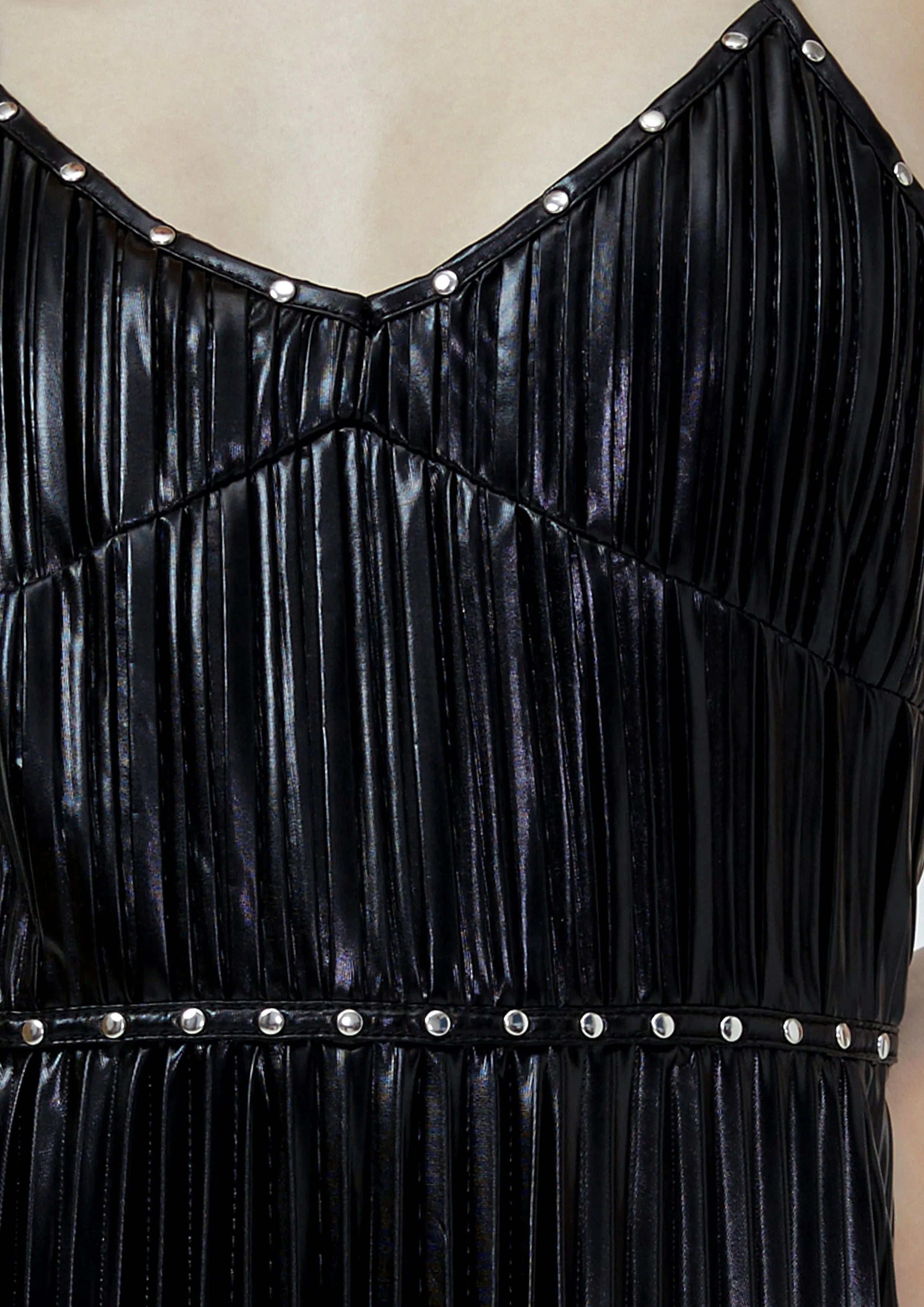 Pleated spaghetti strap dress outlet