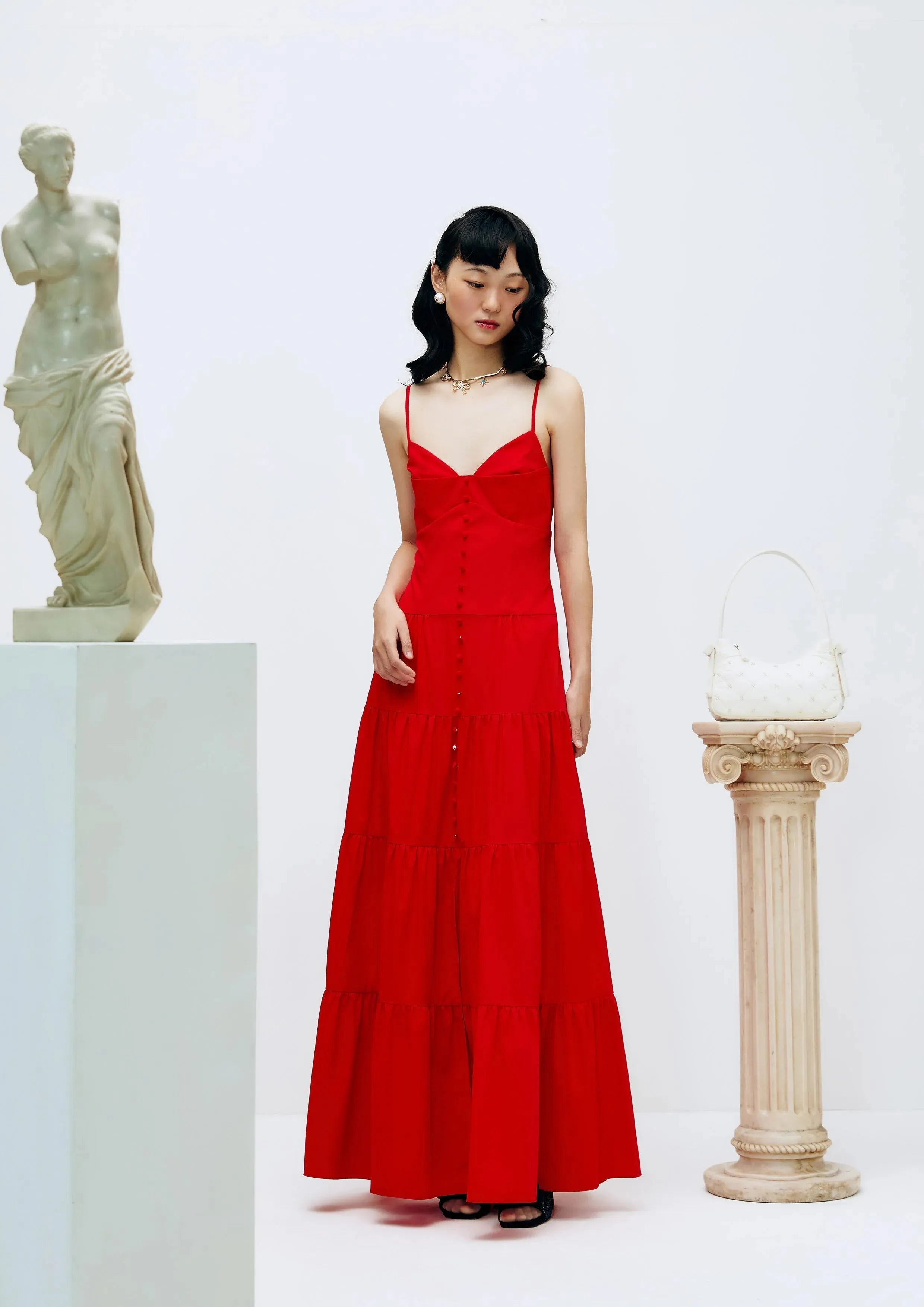 Spaghetti Strap Tiered Skirt Dress Lost In Museum Collection