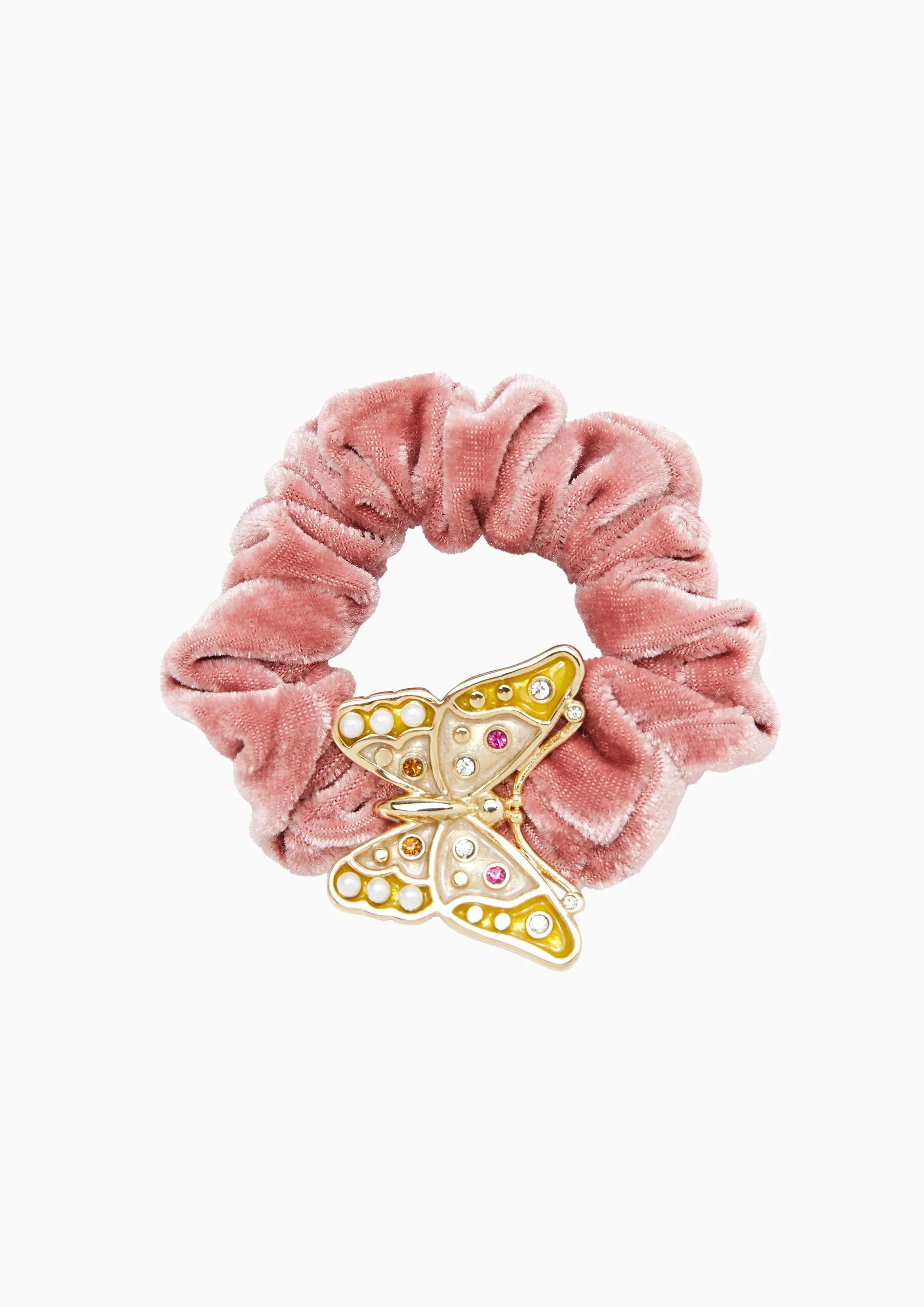 Velvet Gold Butterfly Scrunchie Gold