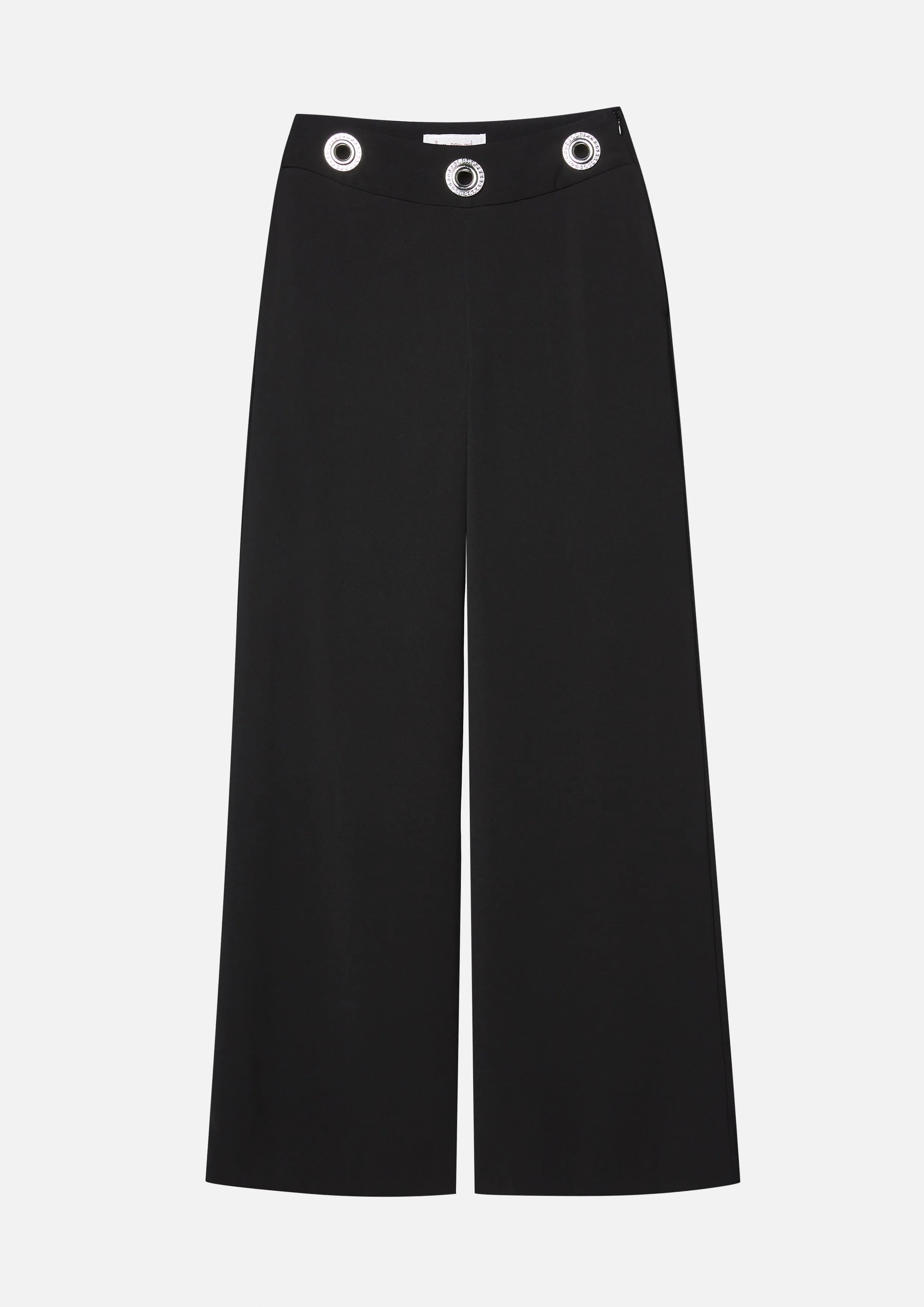 Metallic Rings Eyelet Wide-Leg Trousers Retro Rewind Collection