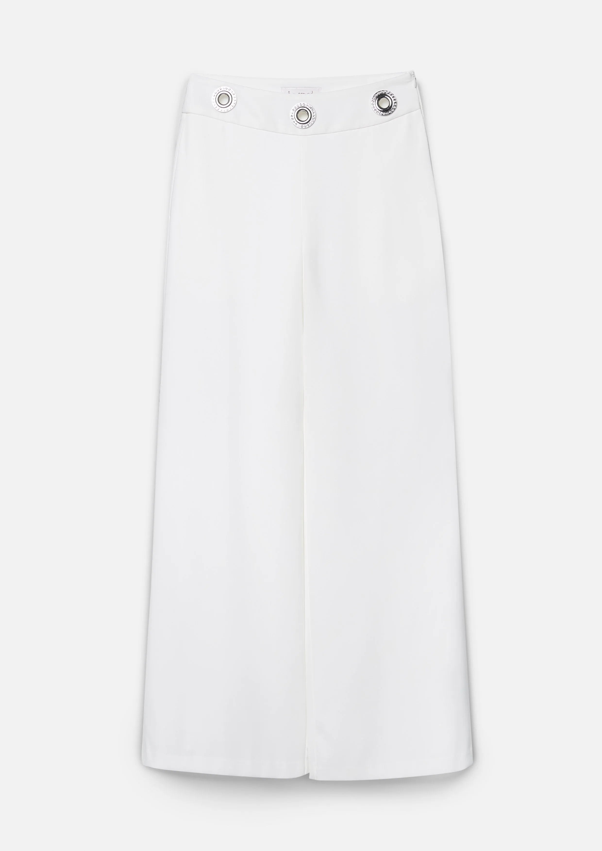 Metallic Rings Eyelet Wide-Leg Trousers Retro Rewind Collection