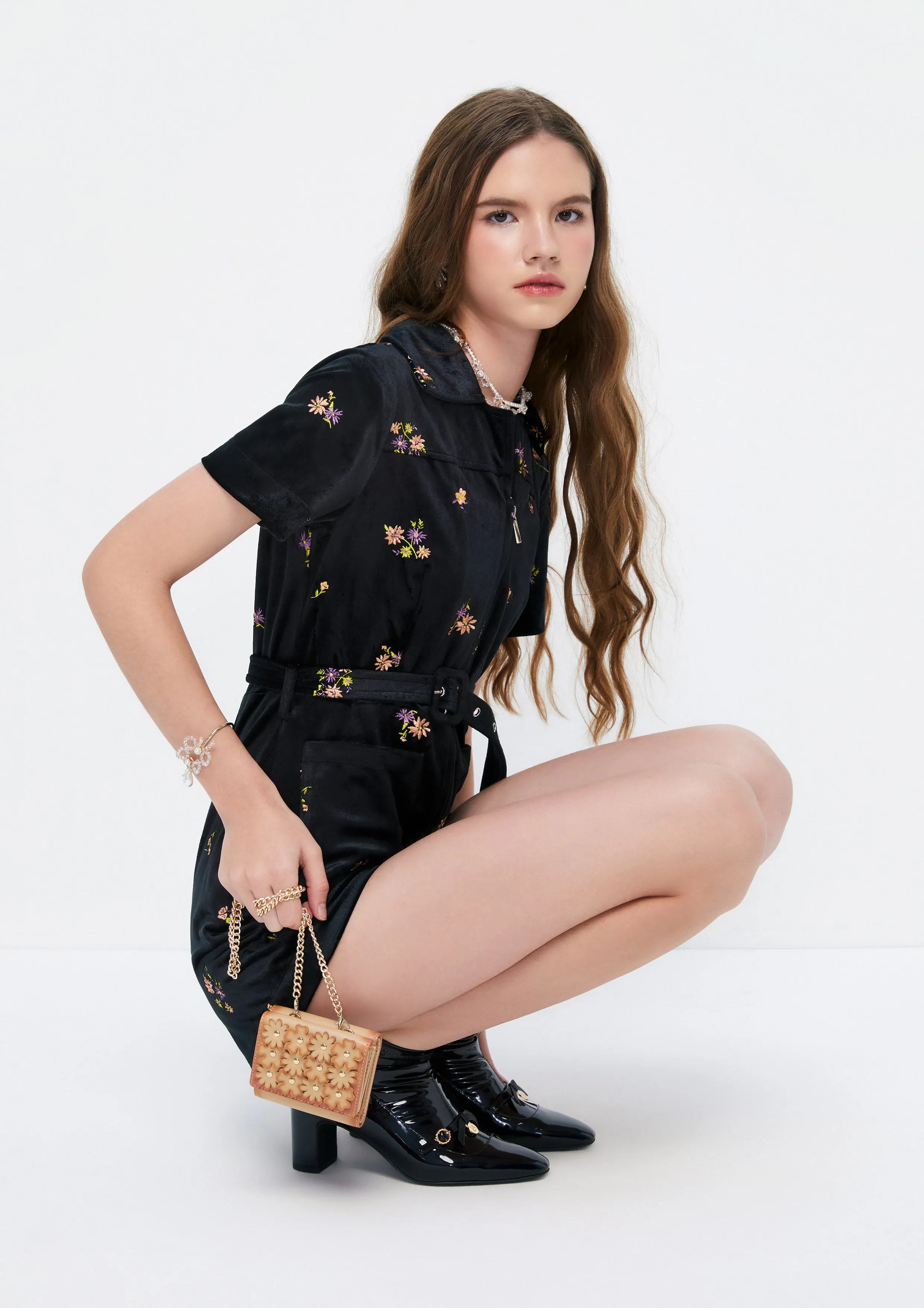 Floral Bouquet Velvet Romper The Activist Collection