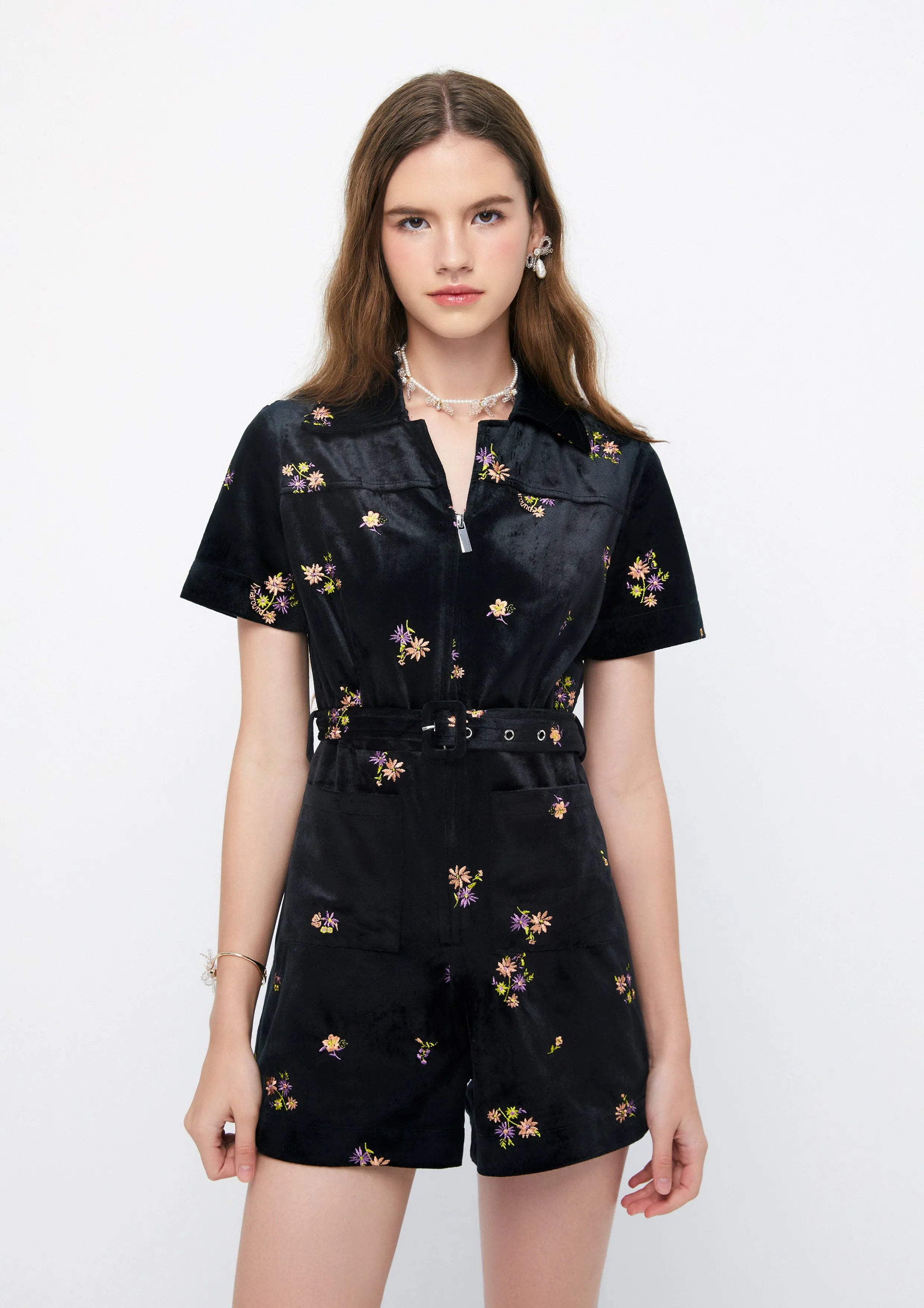 Floral Bouquet Velvet Romper The Activist Collection