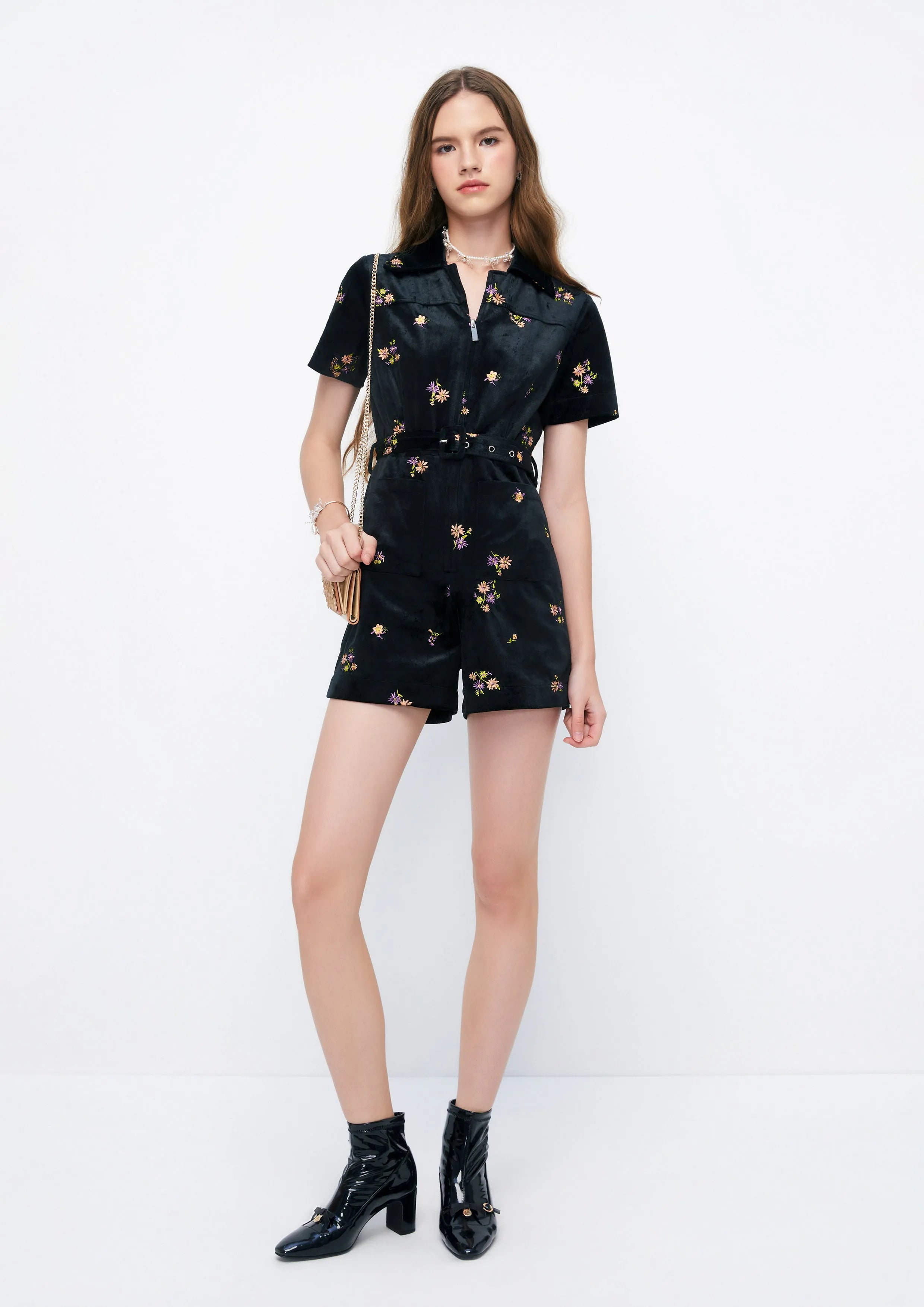 Floral Bouquet Velvet Romper The Activist Collection