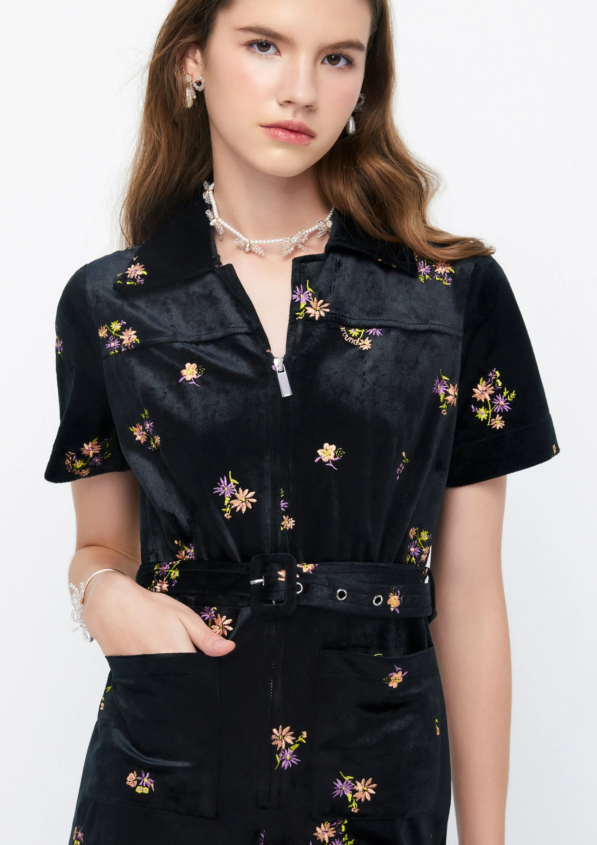 Floral Bouquet Velvet Romper The Activist Collection