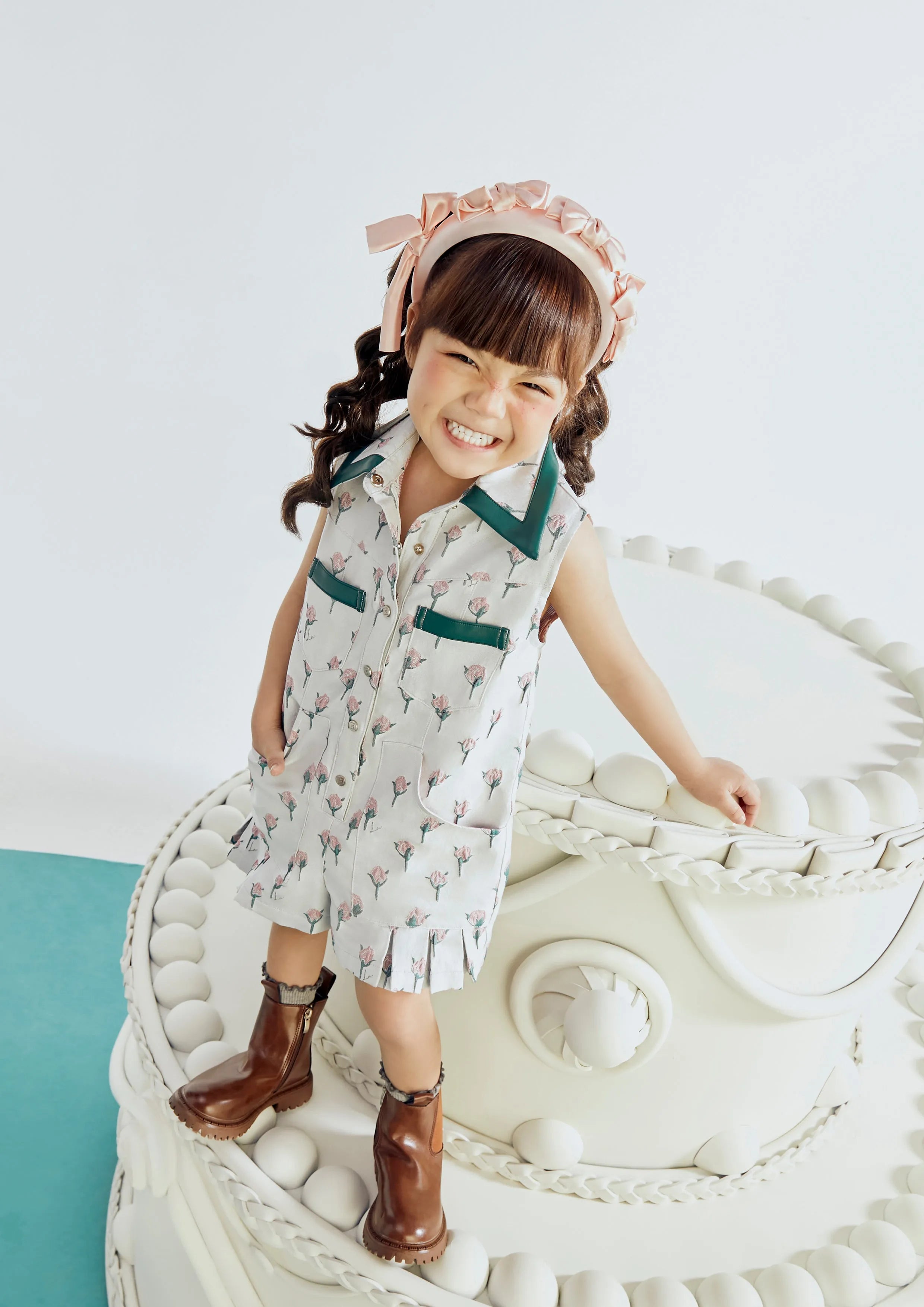 Rose Monogram Sleeveless Dress For Girls The Activist Collection