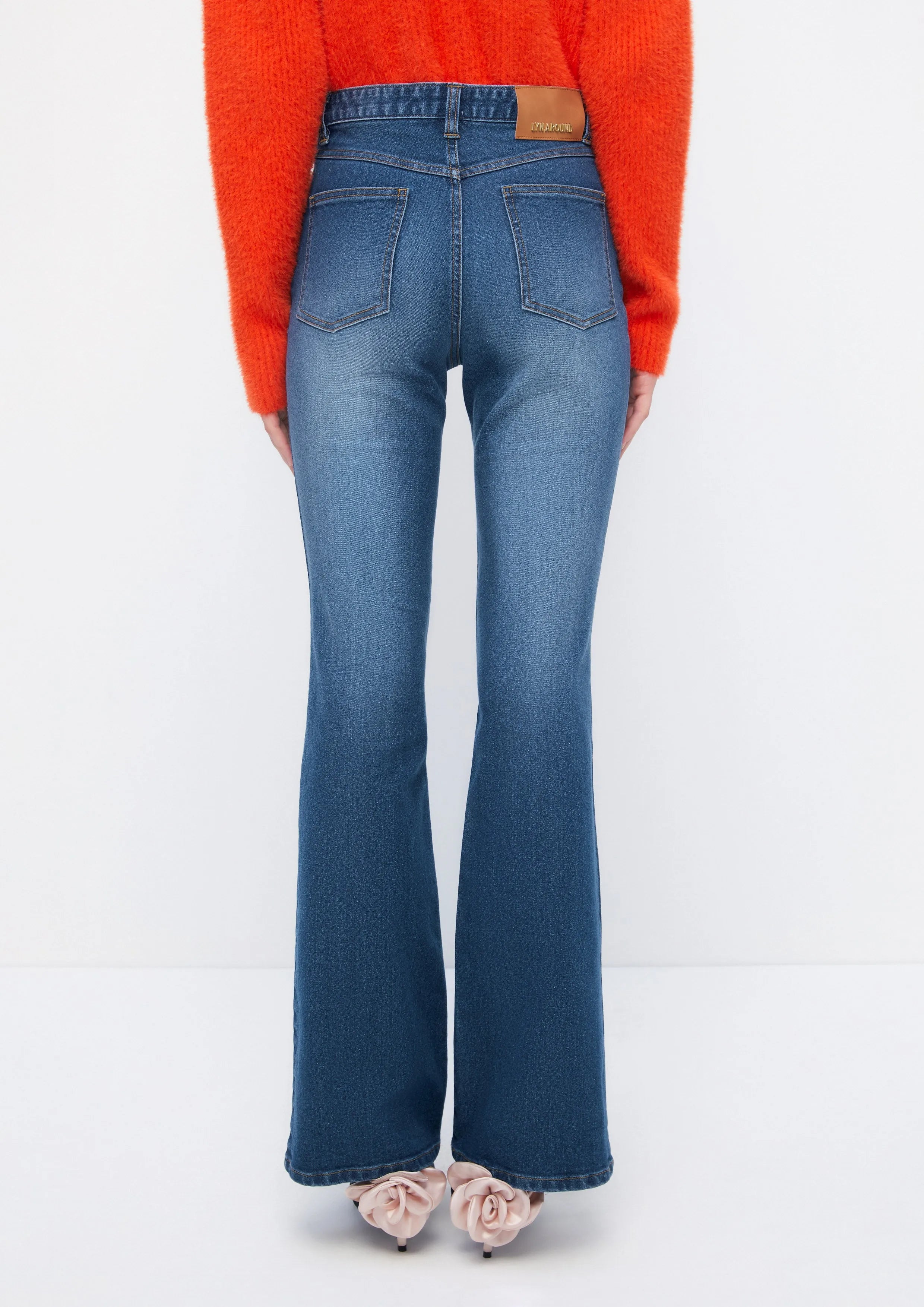 Floral Metallic Stud Flared Slim Fit Trousers The Class of 2002 Collection