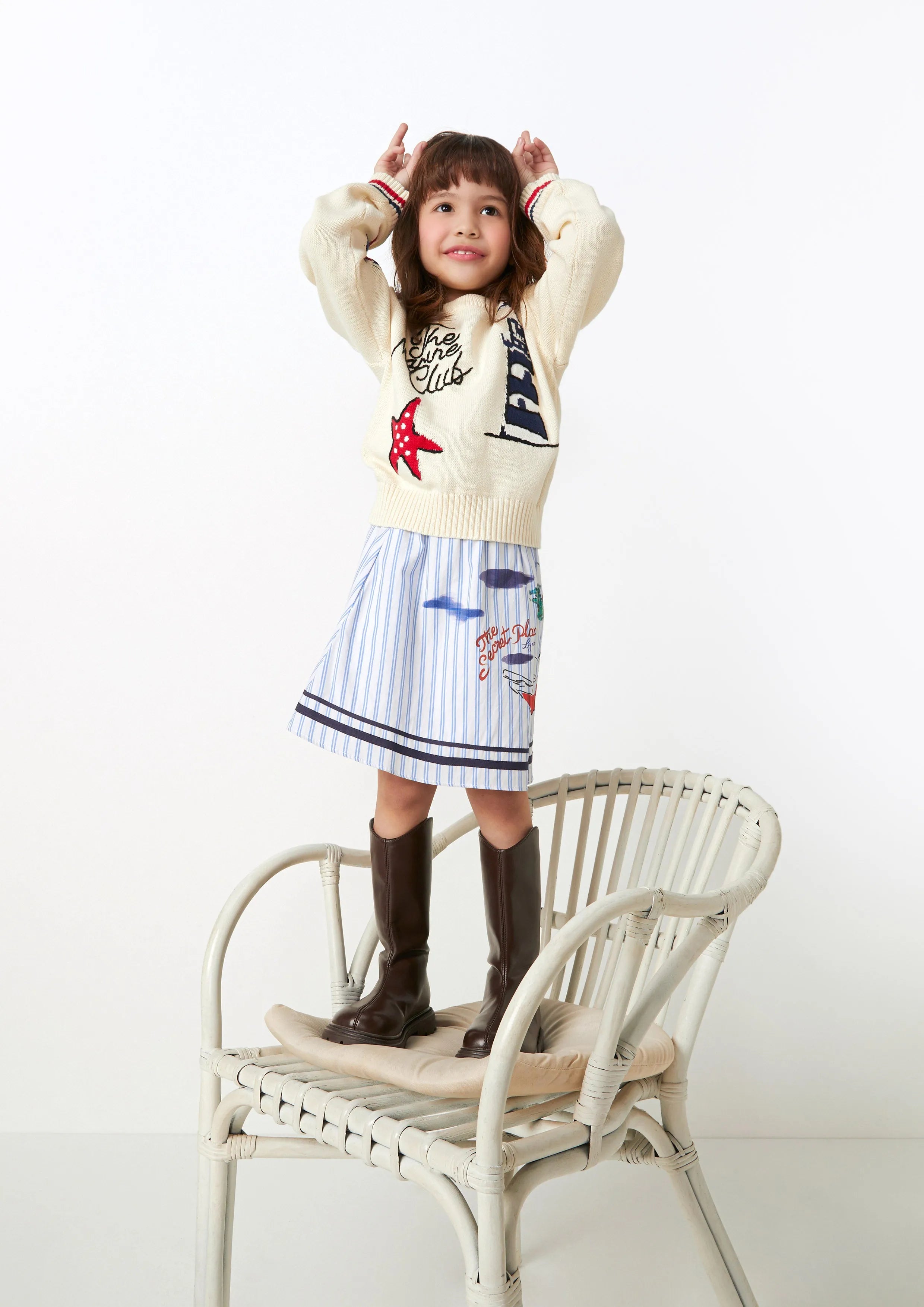 Nautical Maritime Stripe Mini Skirt For Girls The Secret Place