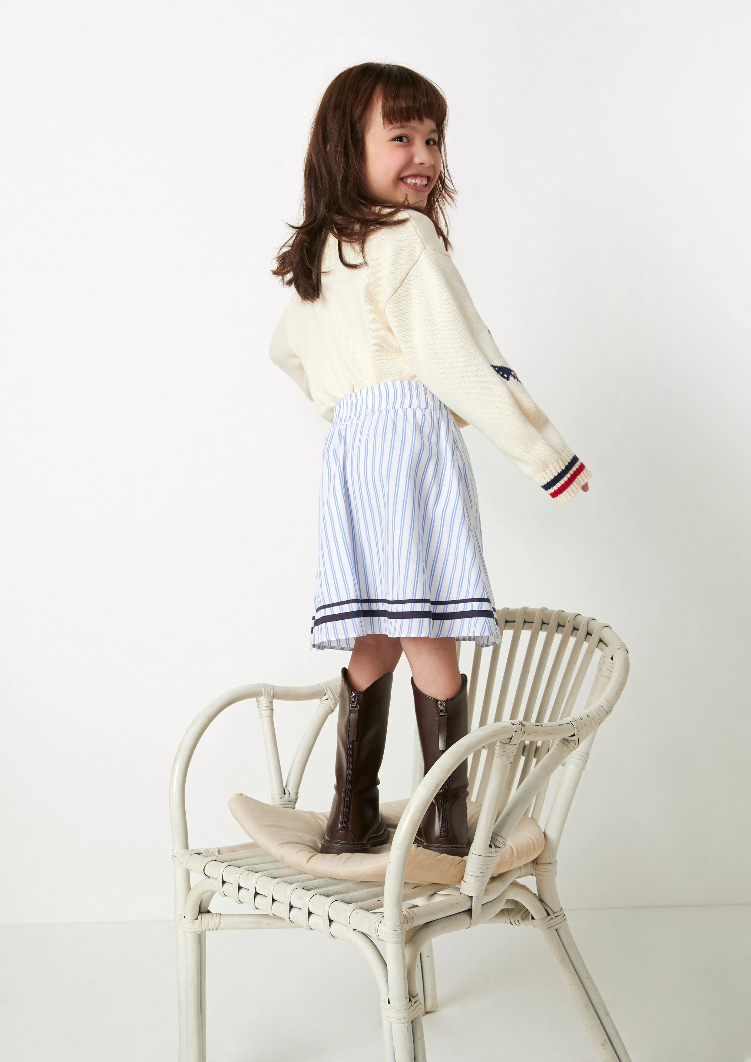 Nautical Maritime Stripe Mini Skirt For Girls The Secret Place