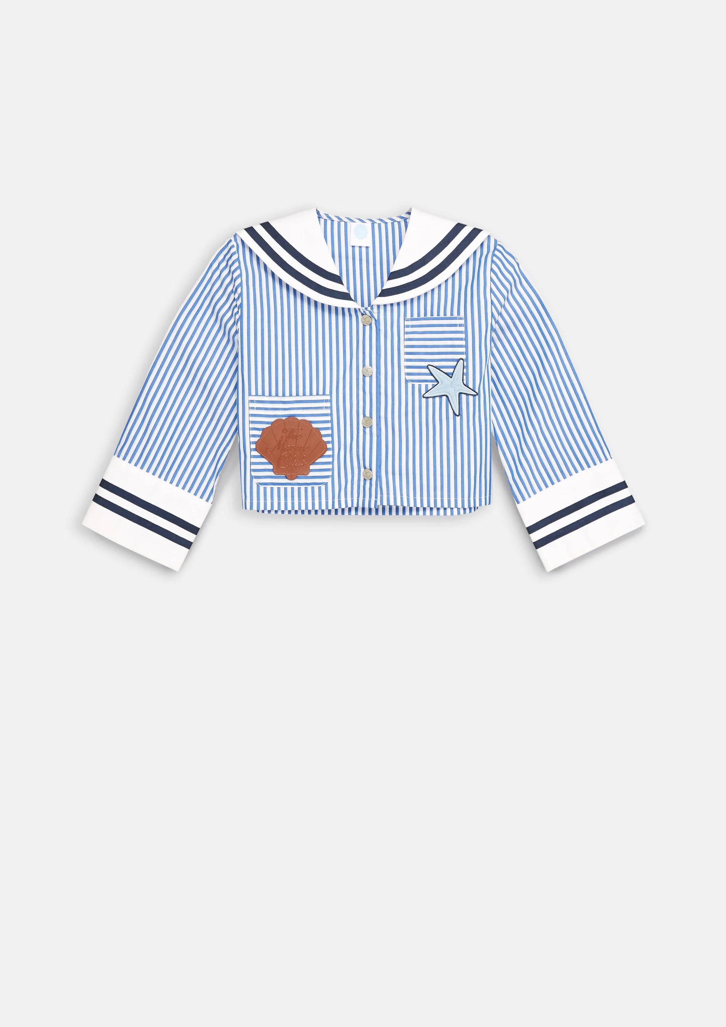 Marine Sailor Crop Jacket For Girls The Secret Place