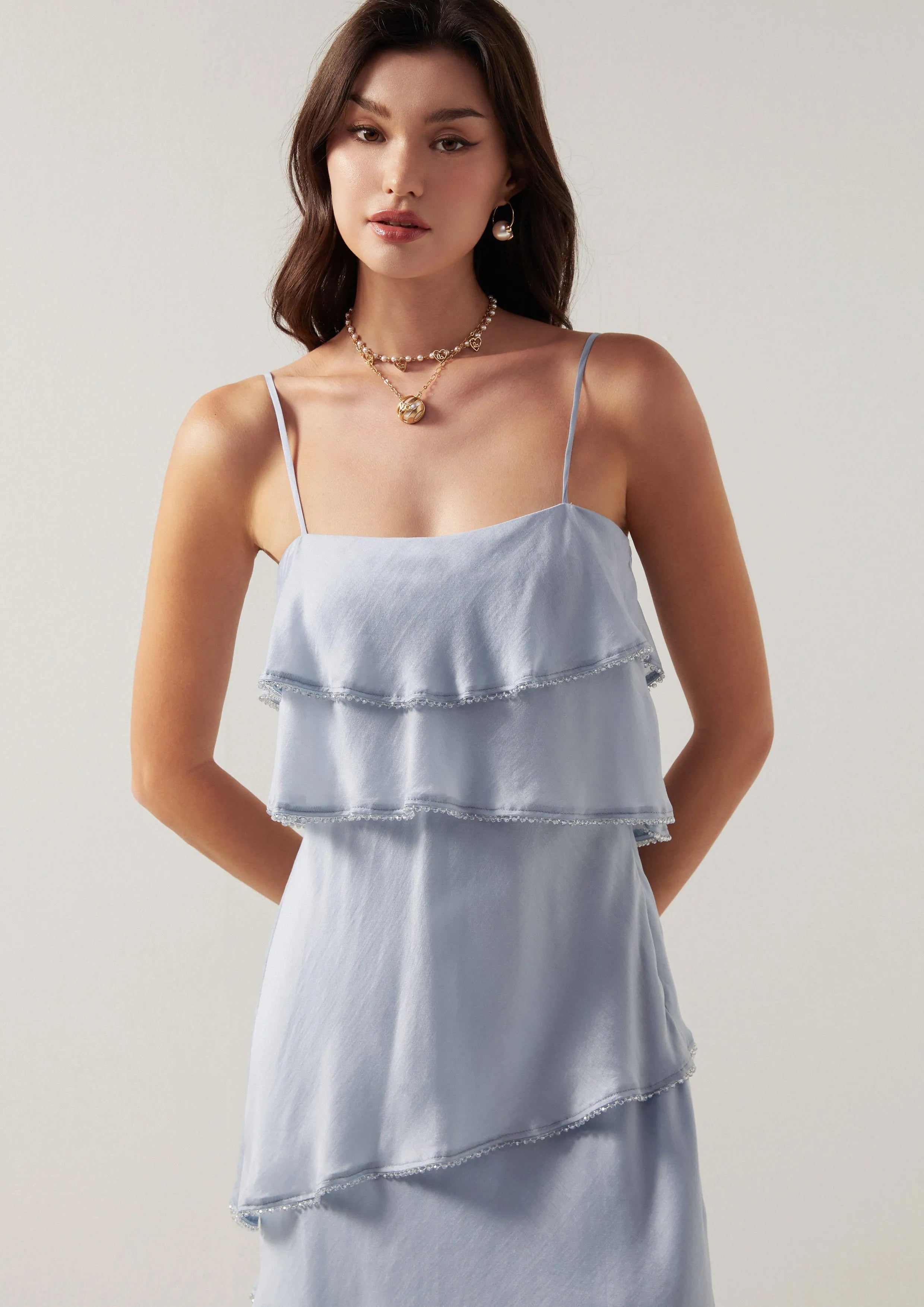 Cascade Tiered Maxi Dress