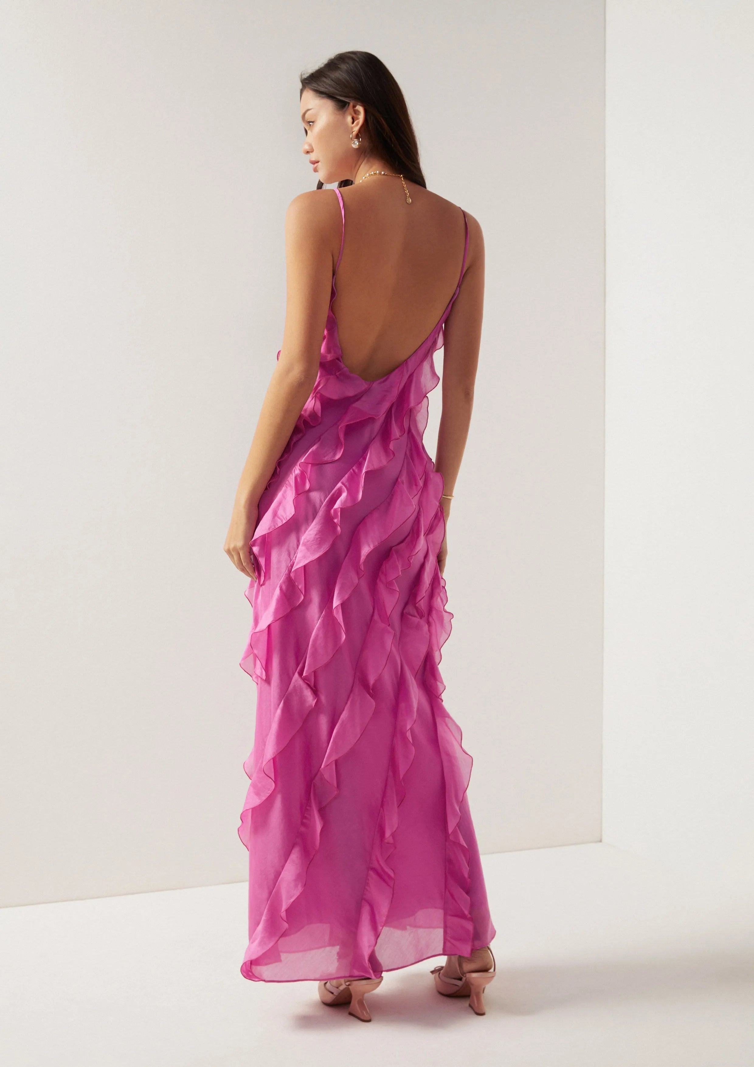 Cascade Ruffle Maxi Dress