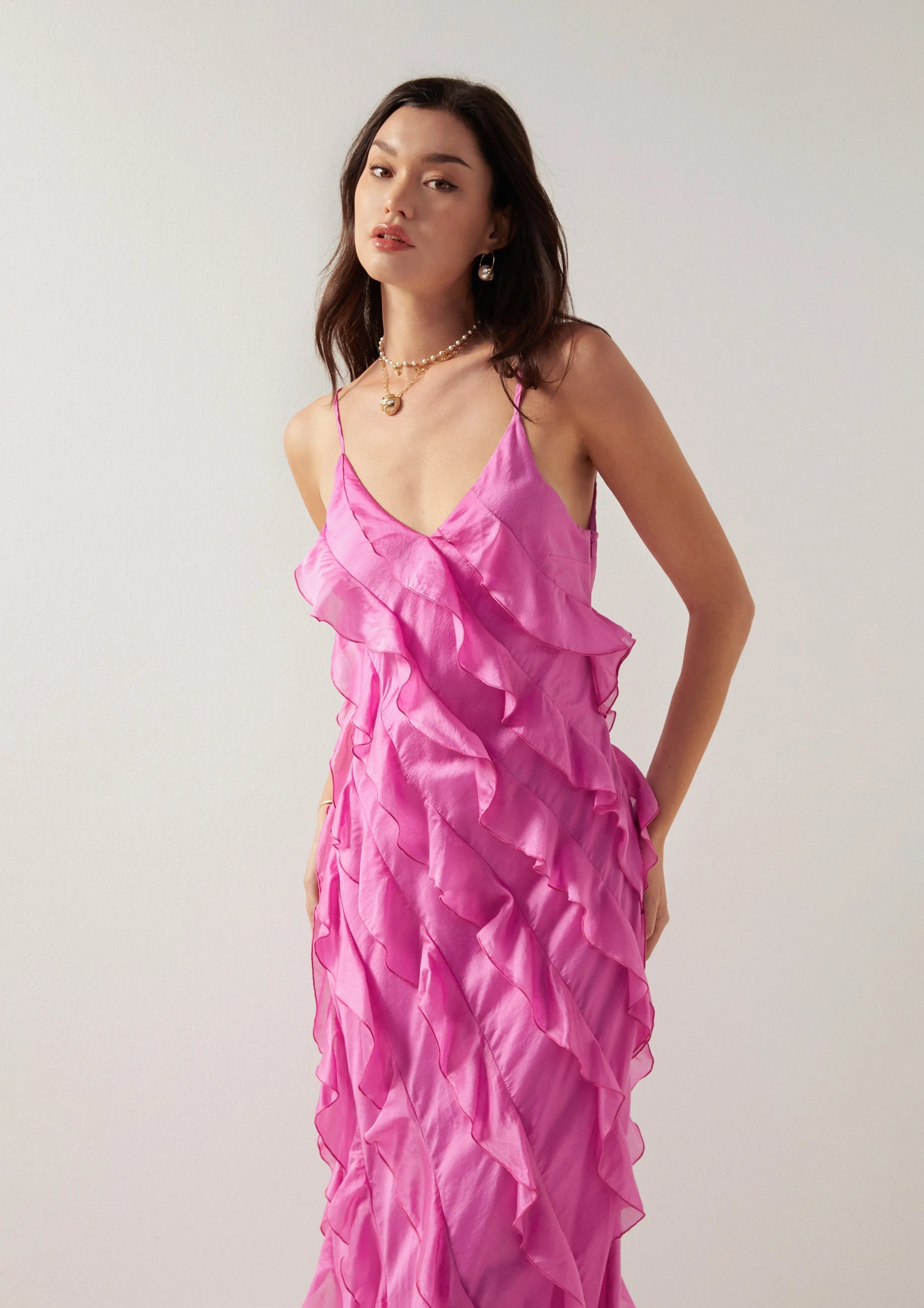 Cascade Ruffle Maxi Dress