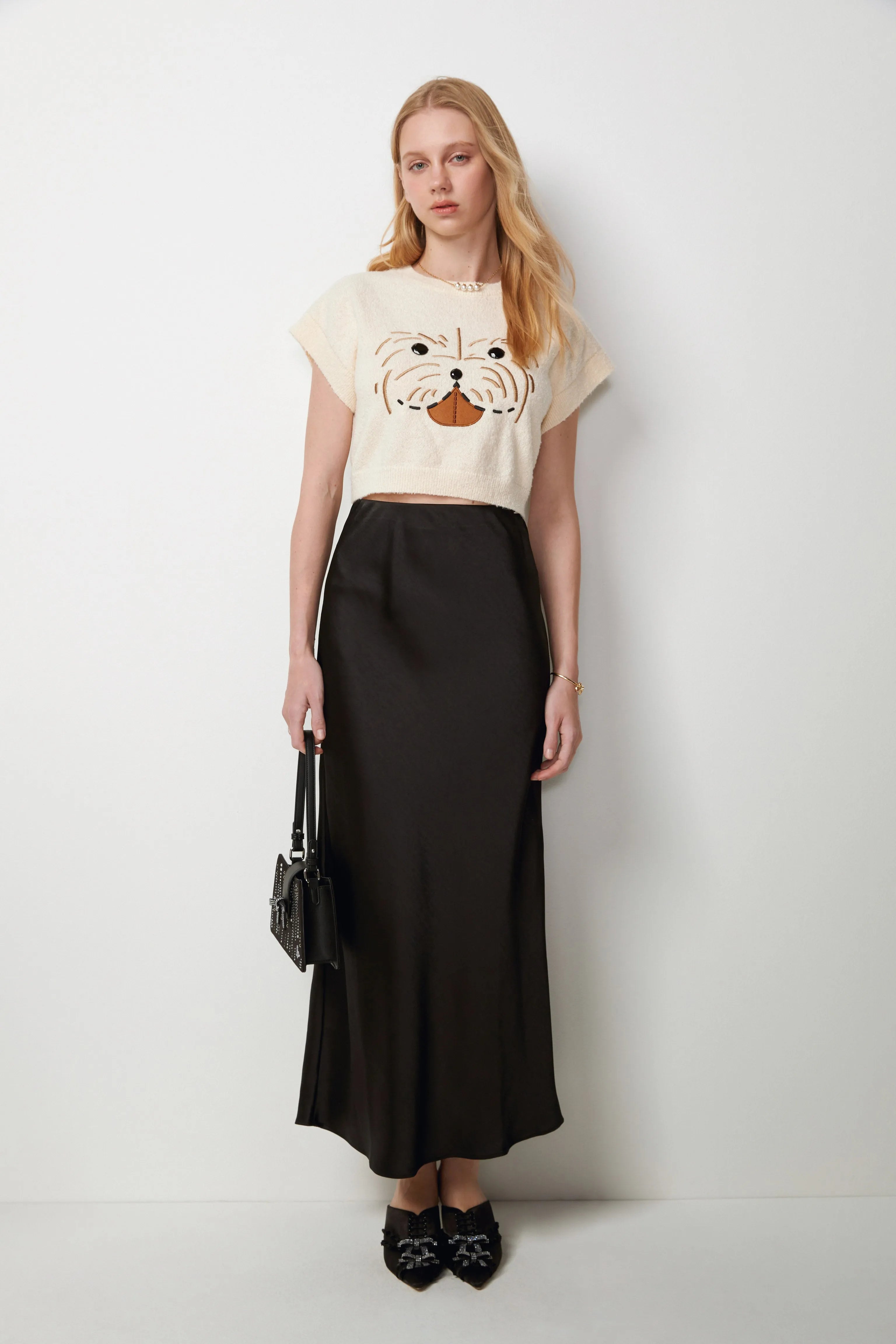 Satin Maxi Shift Skirt Too Cool For School