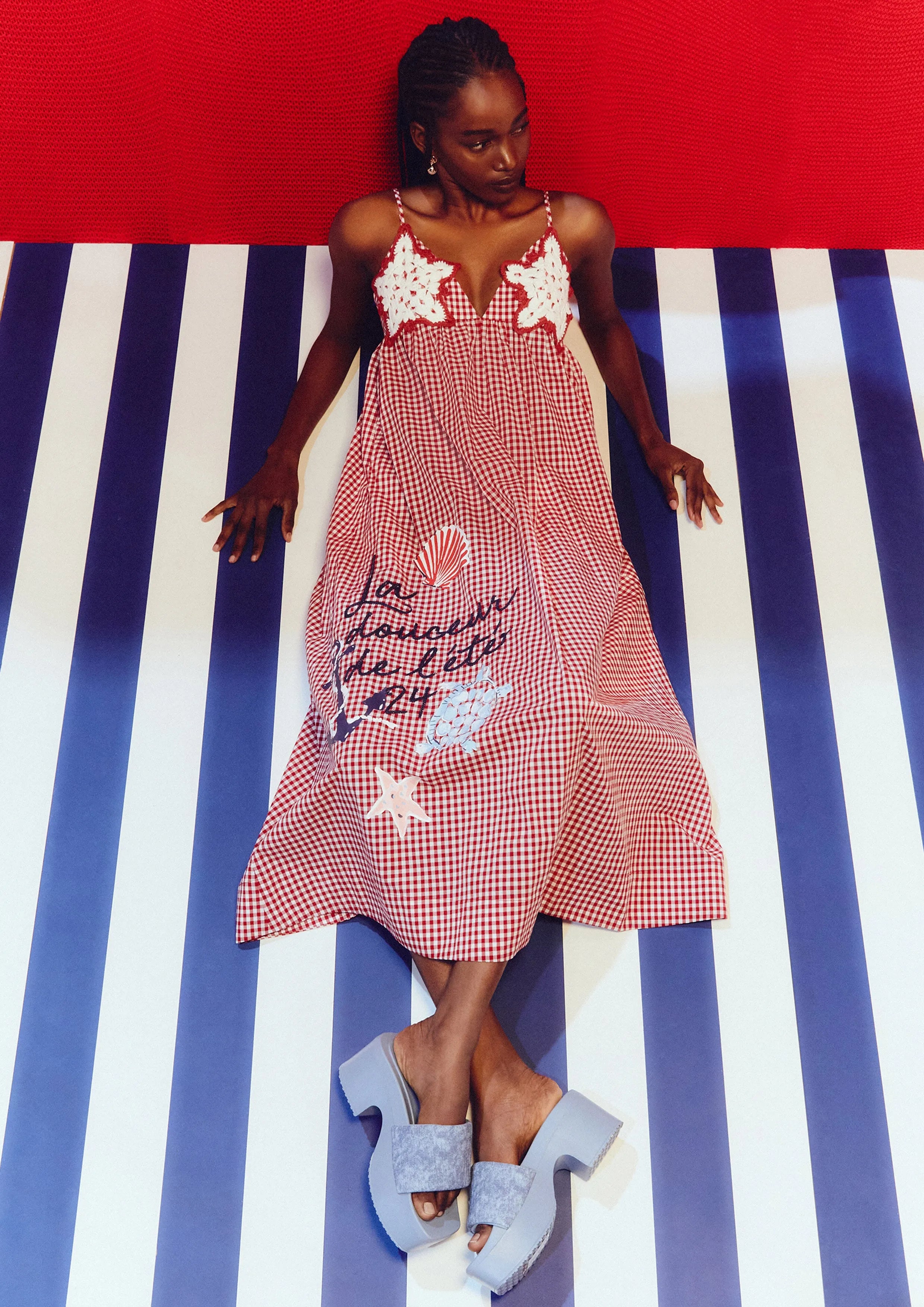 Maritime Gingham Maxi Dress The Secret Place