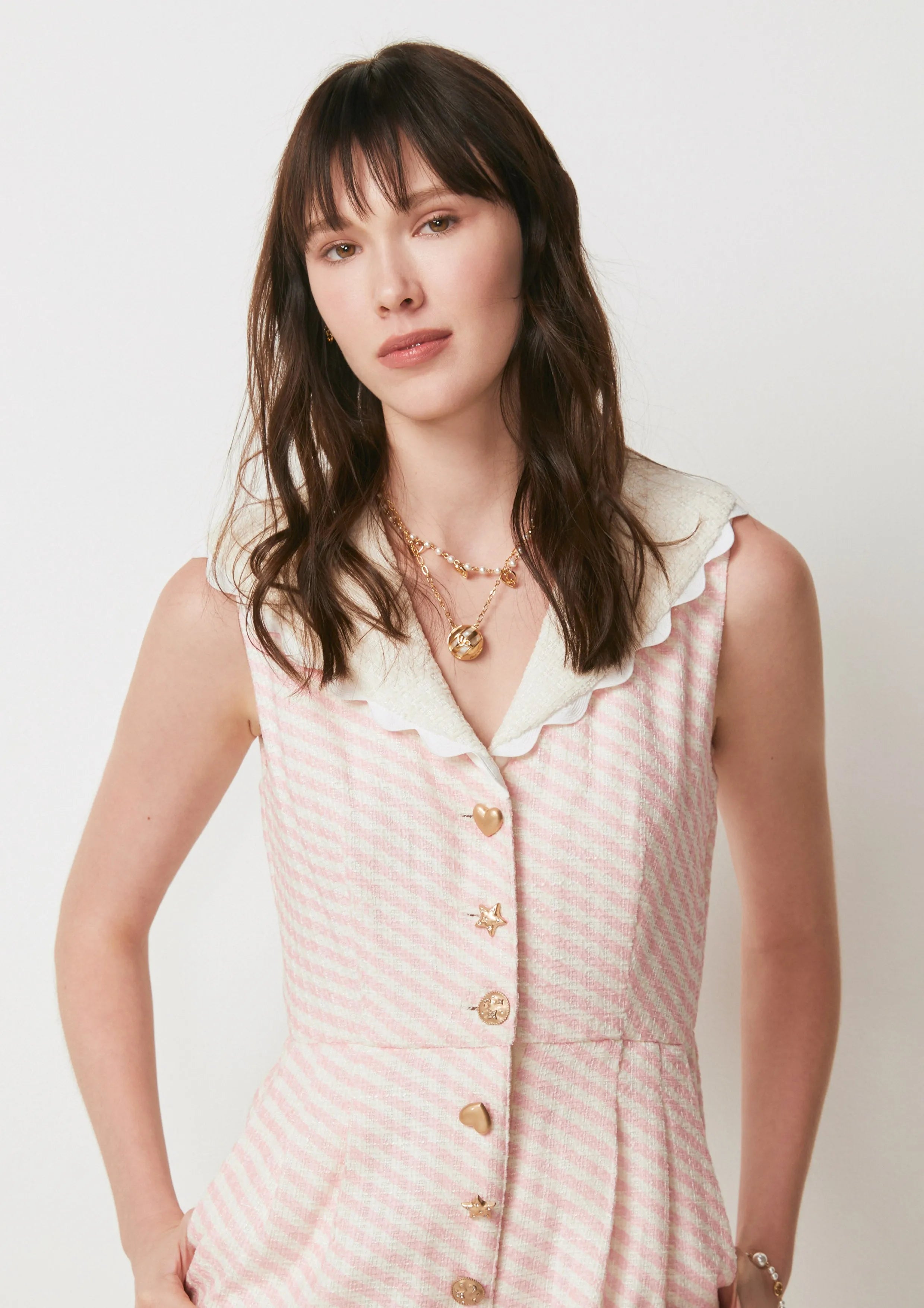 Scalloped Trim Stripe Romper The Secret Place