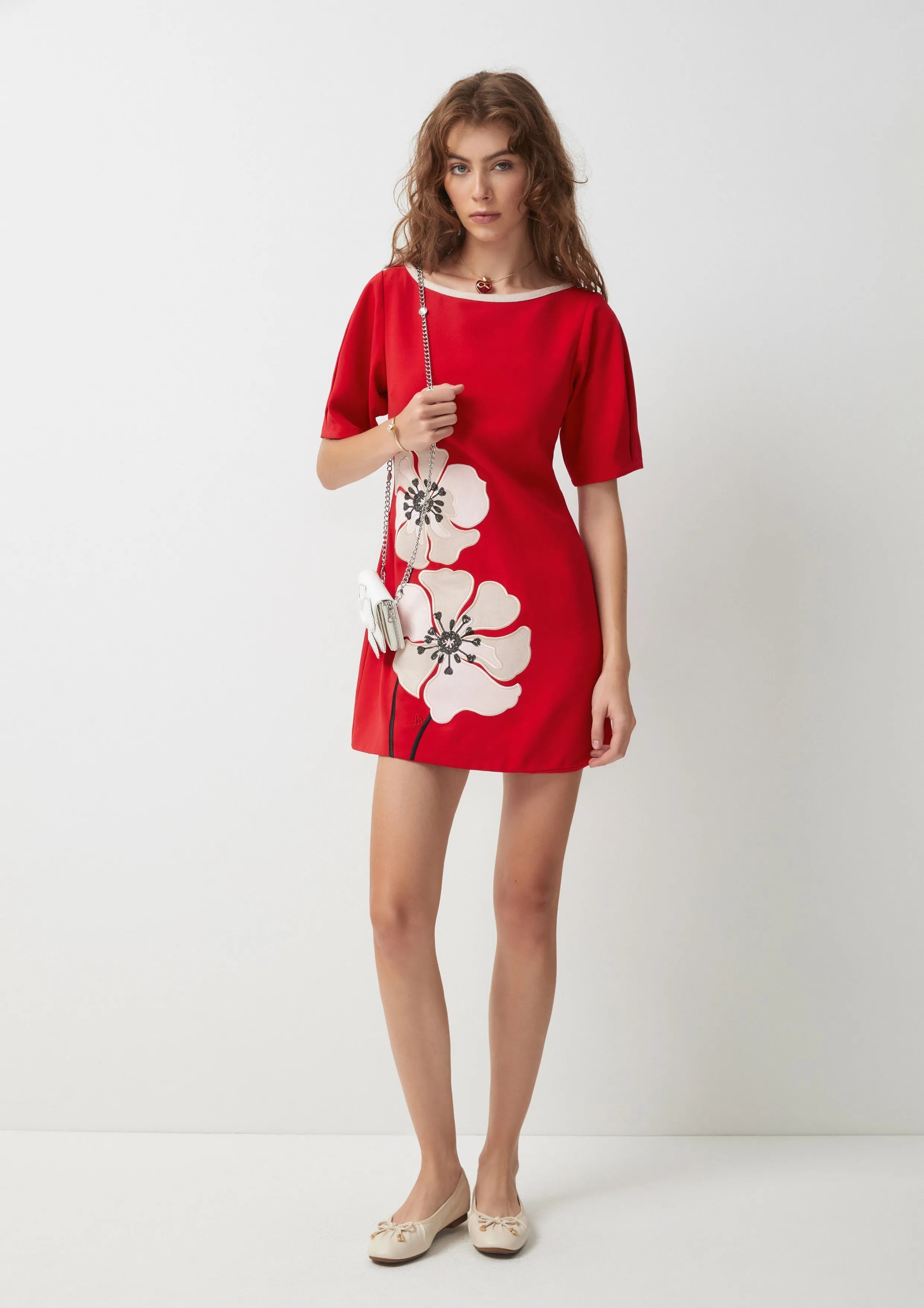 Flower Apllique Mini Dress Symphony of Petals