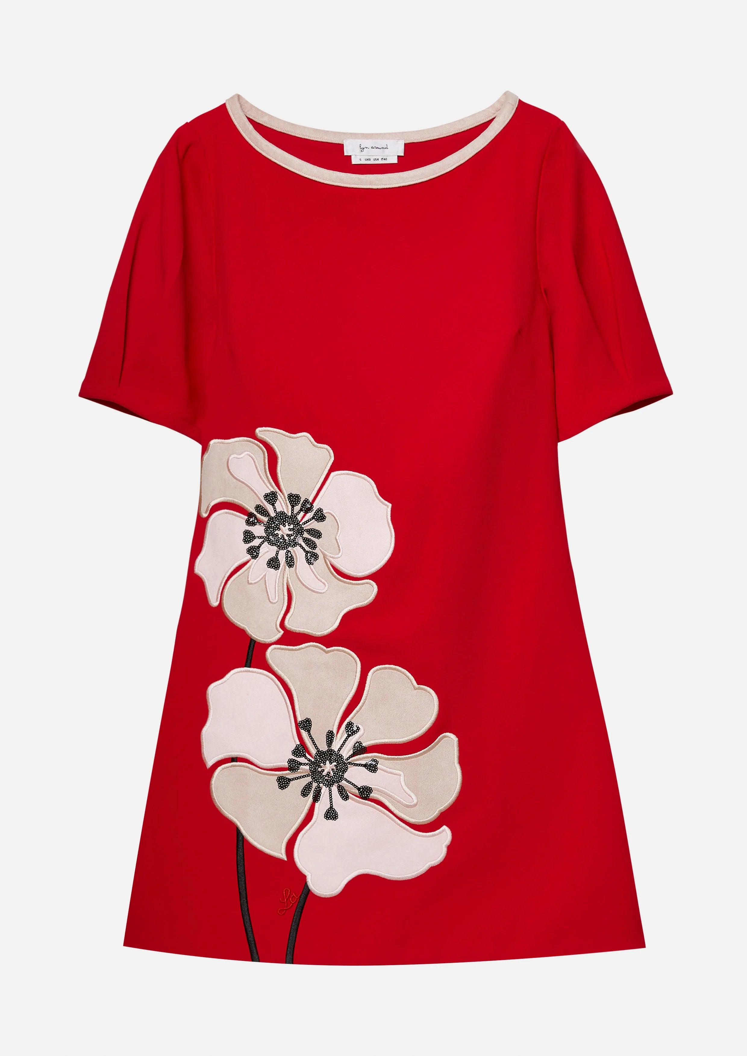 Flower Apllique Mini Dress Symphony of Petals