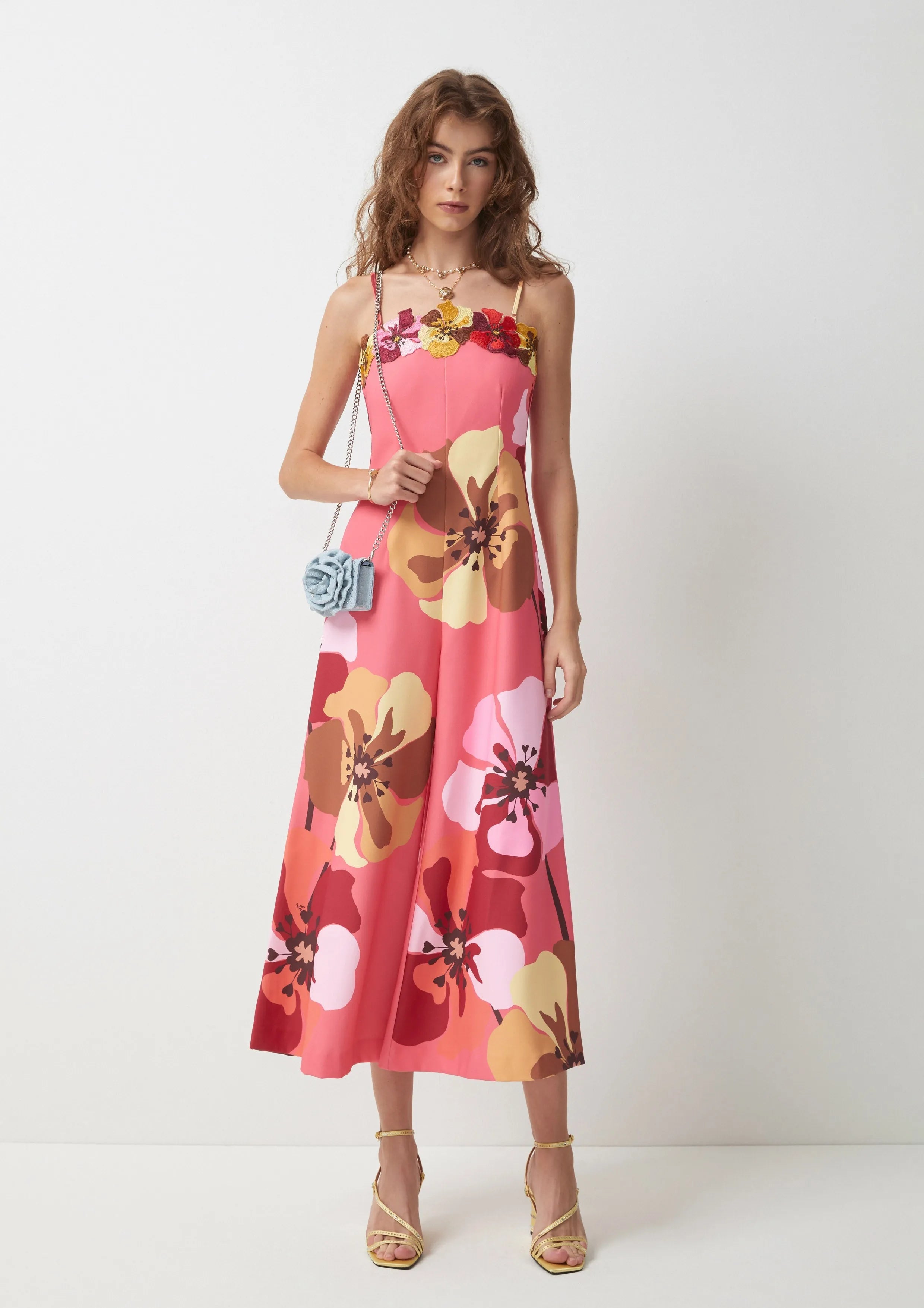 Floral Wide-Leg Sleeveless Jumpsuit Symphony of Petals