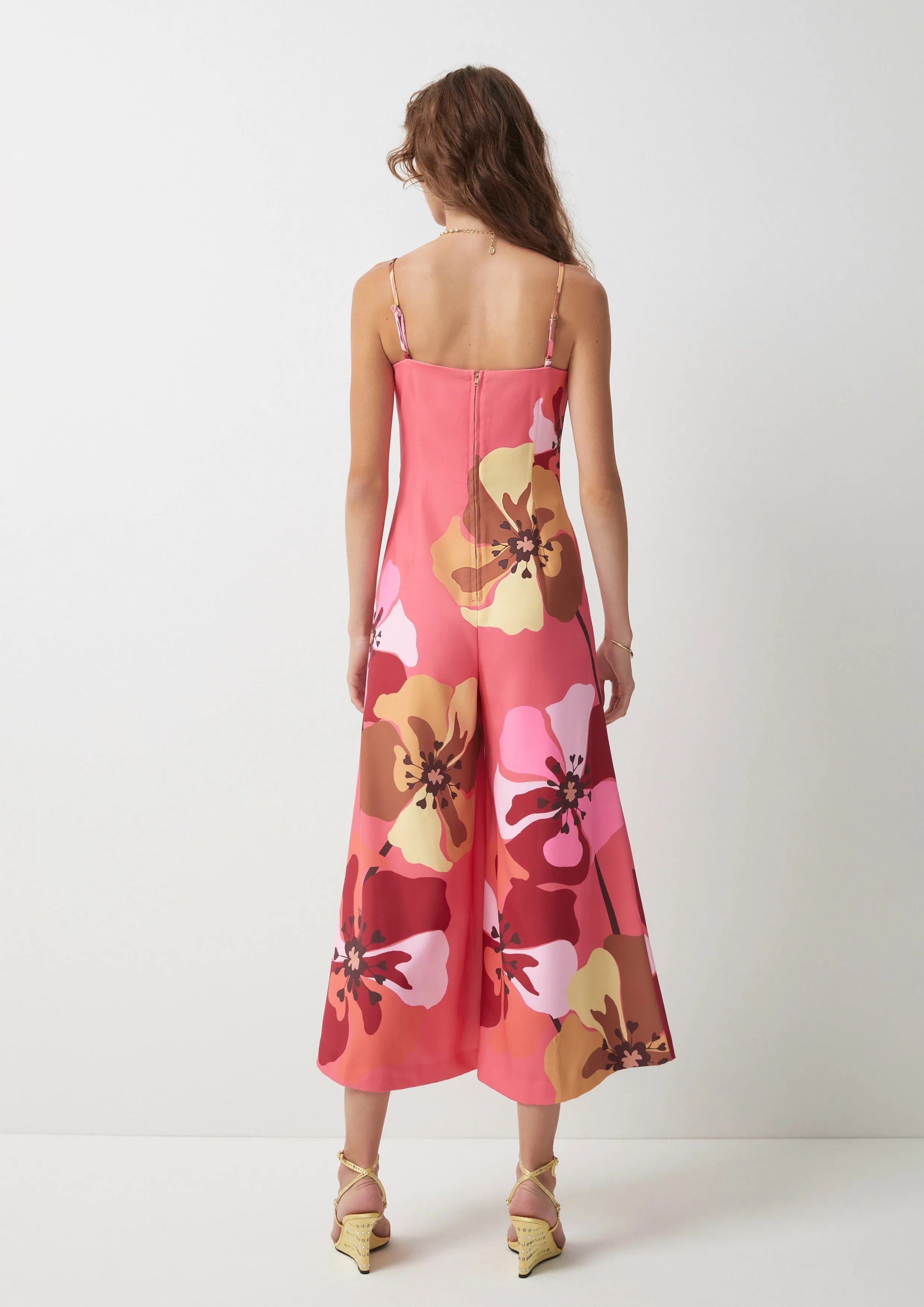 Floral Wide-Leg Sleeveless Jumpsuit Symphony of Petals