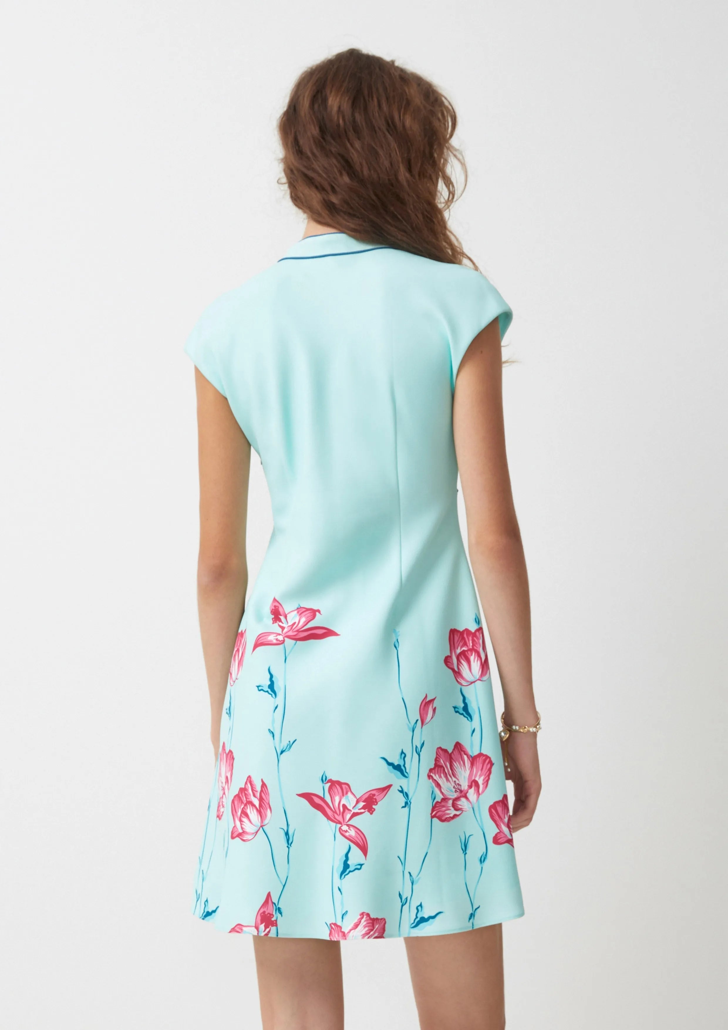Floral V-Neckline Mini Dress Symphony of Petals