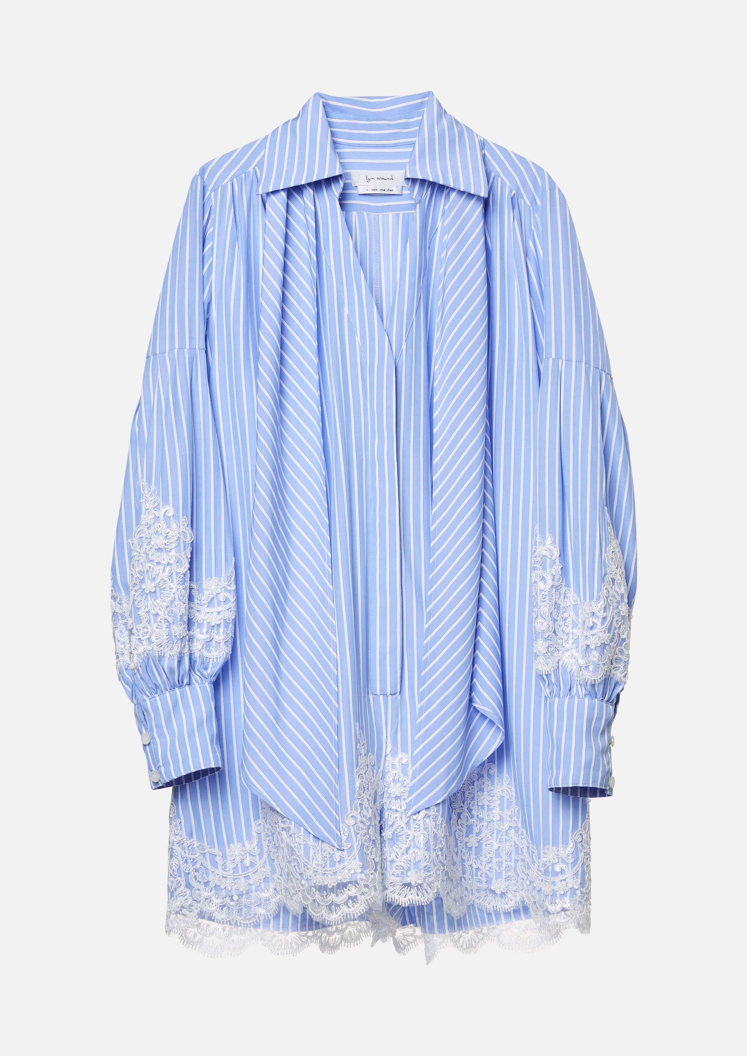 Lace Trim Striped  Bow Tie Romper Petals Galore