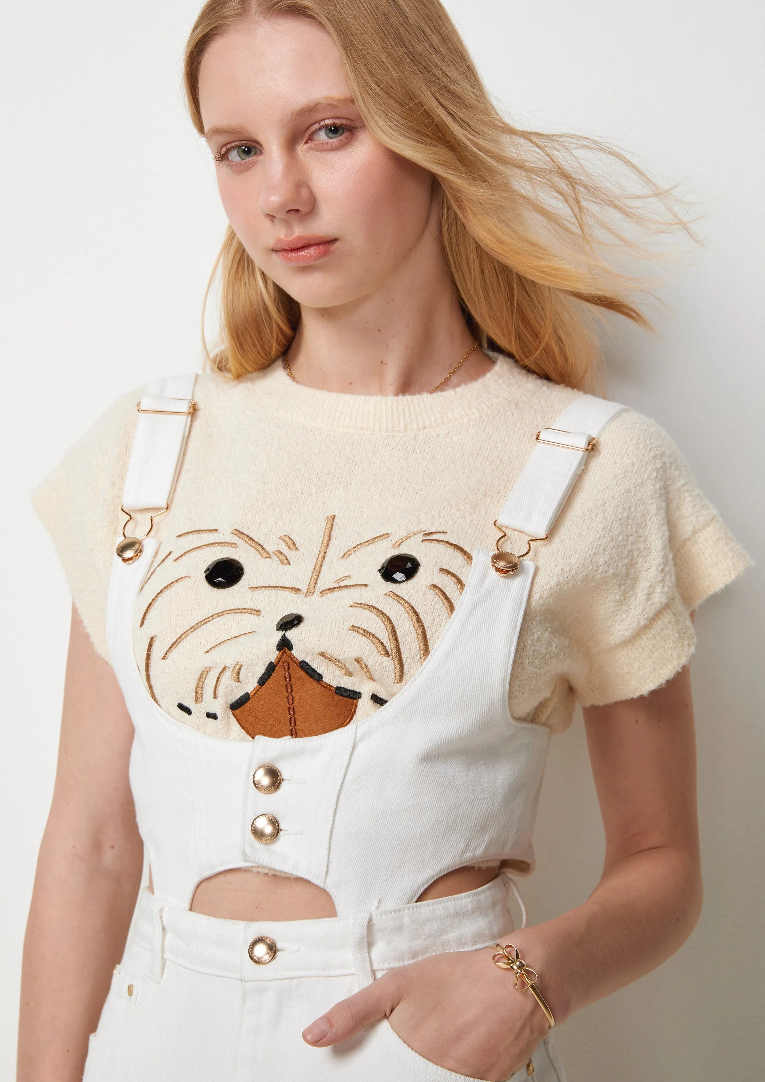 Cozy Pup Overall-Shirt Midi Dress Best Bunnies