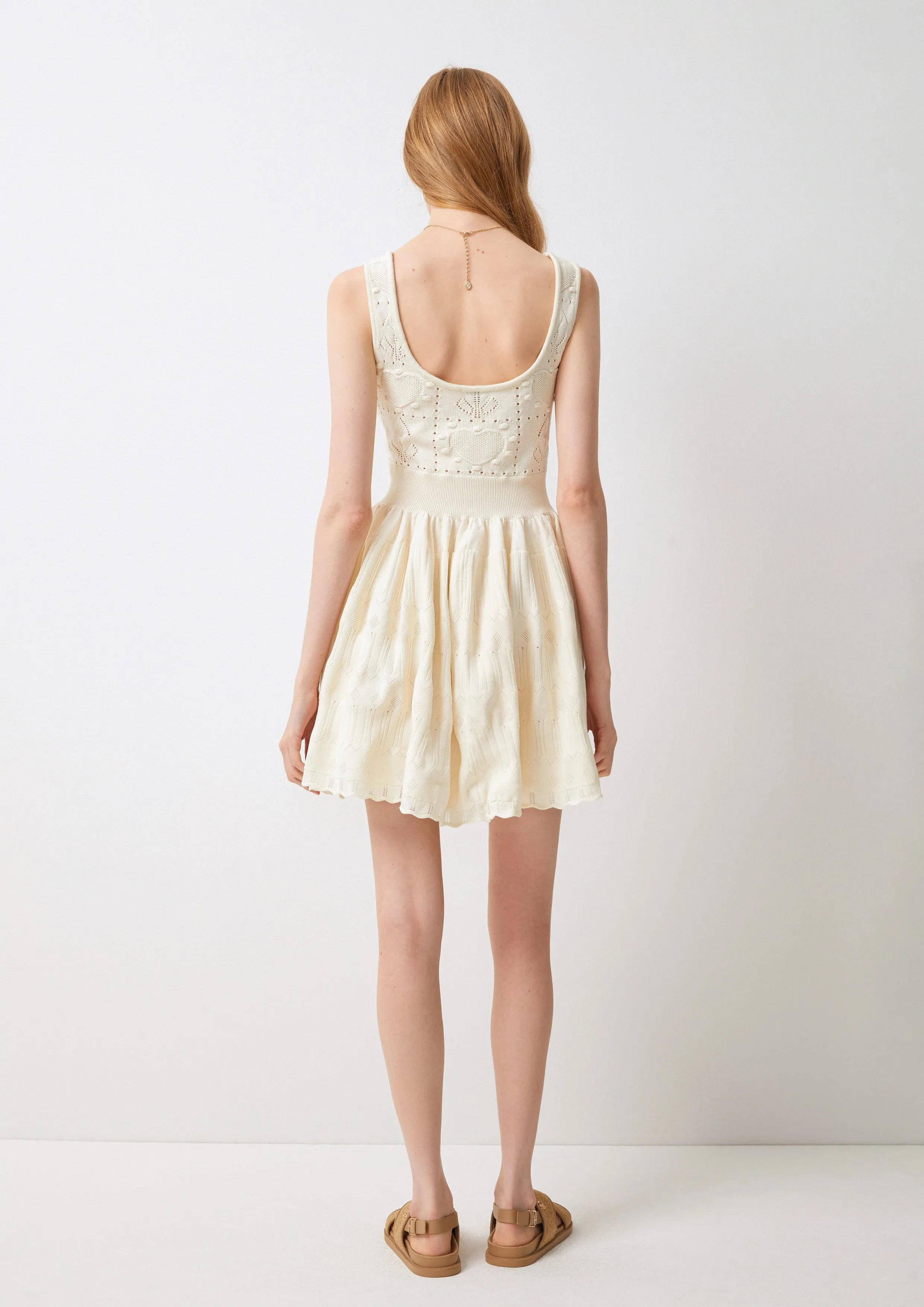 Flower Eyelet Sleeveless Mini Dress Pas De Deux