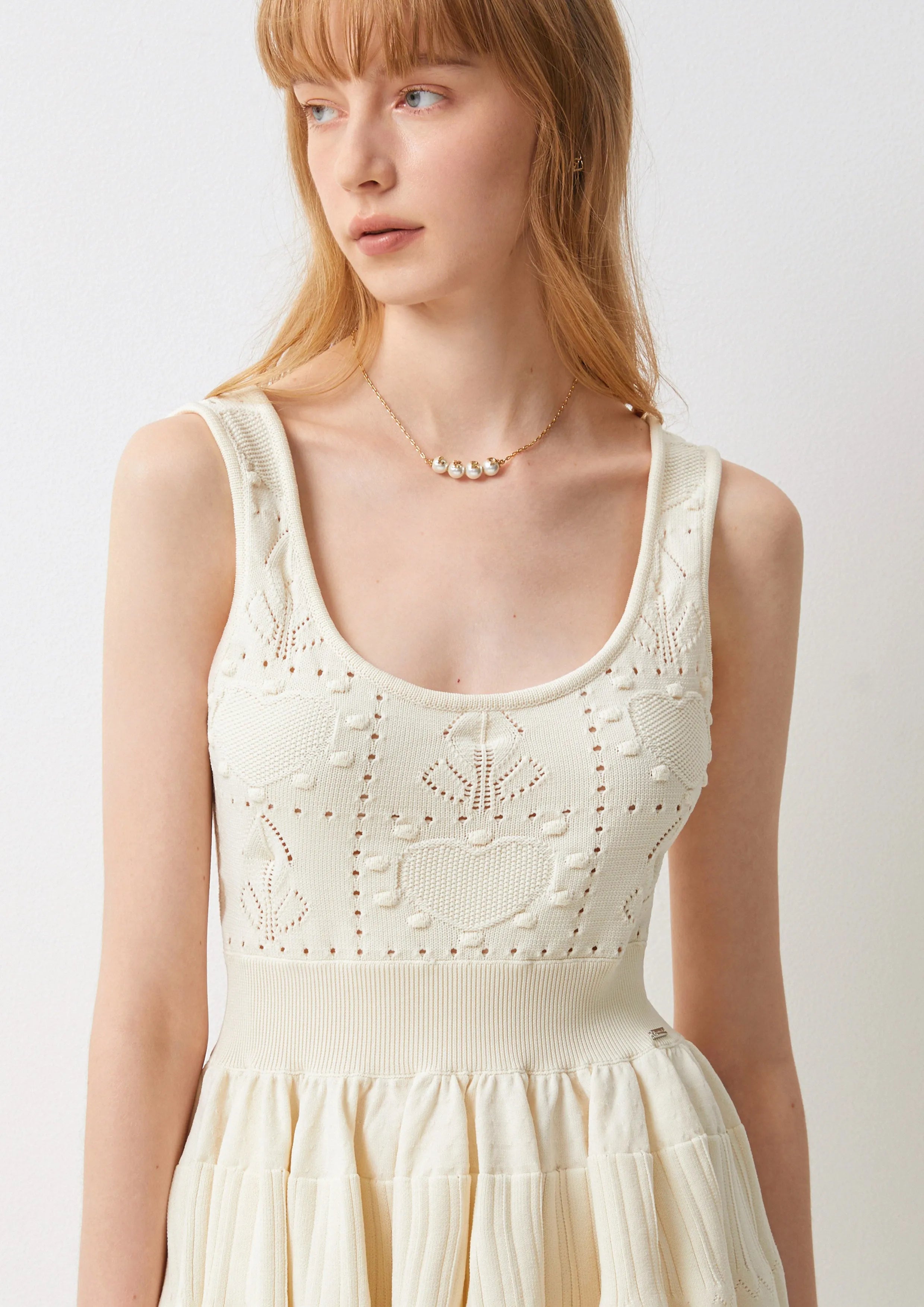 Flower Eyelet Sleeveless Mini Dress Pas De Deux