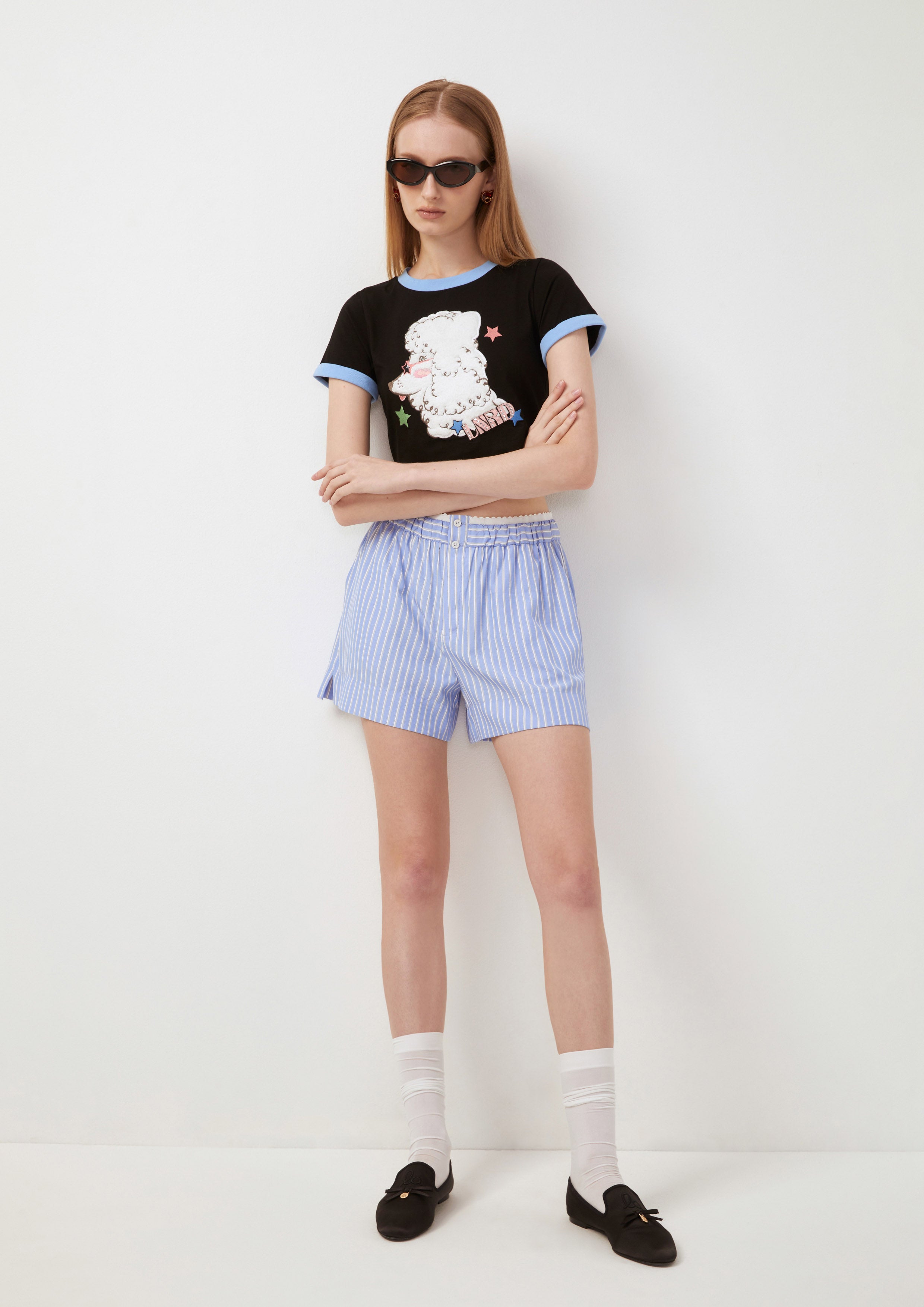 เสื้อครอป ทรงริงเกอร์ ปักลายพุดเดิล Parallel Play
