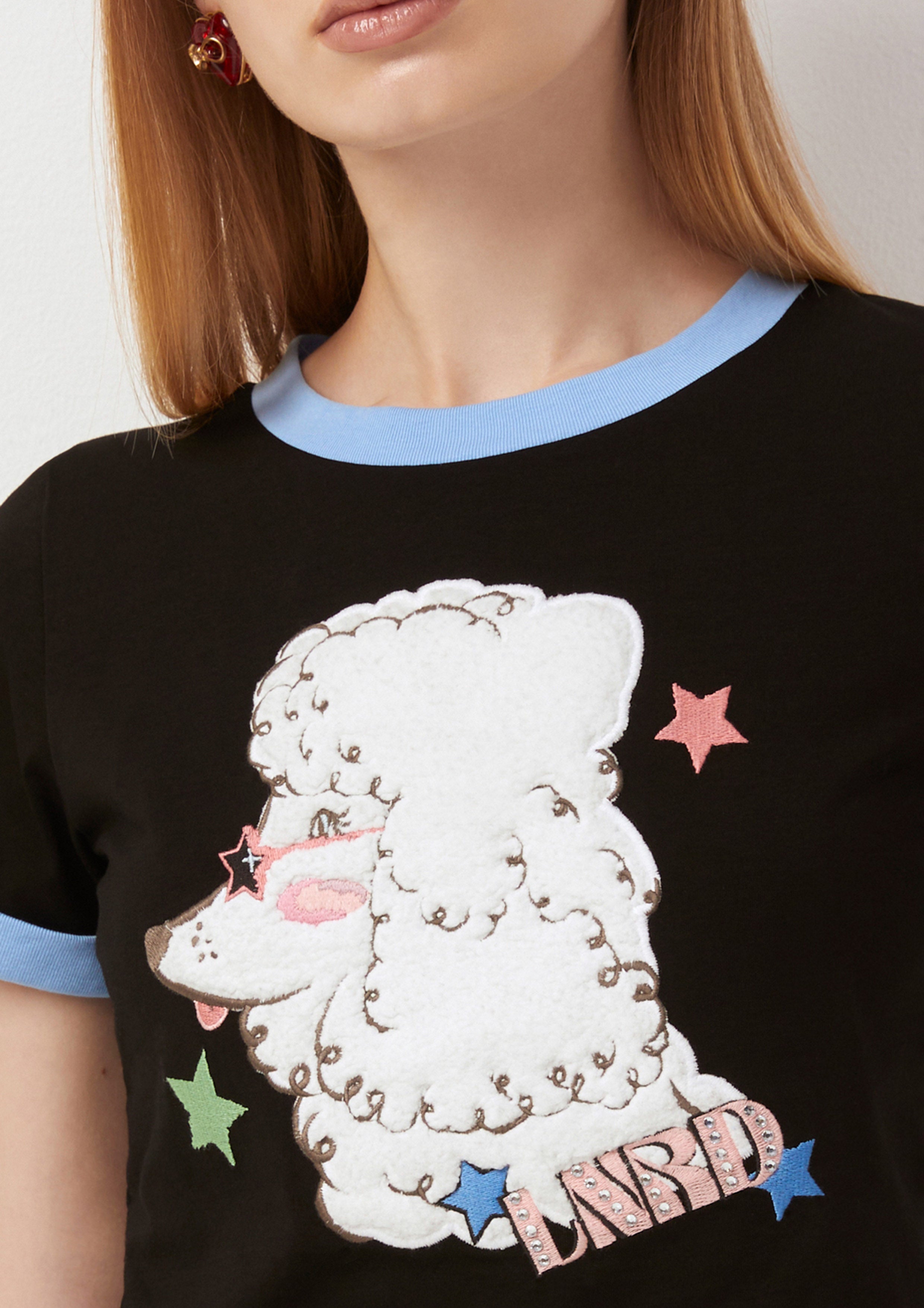 เสื้อครอป ทรงริงเกอร์ ปักลายพุดเดิล Parallel Play