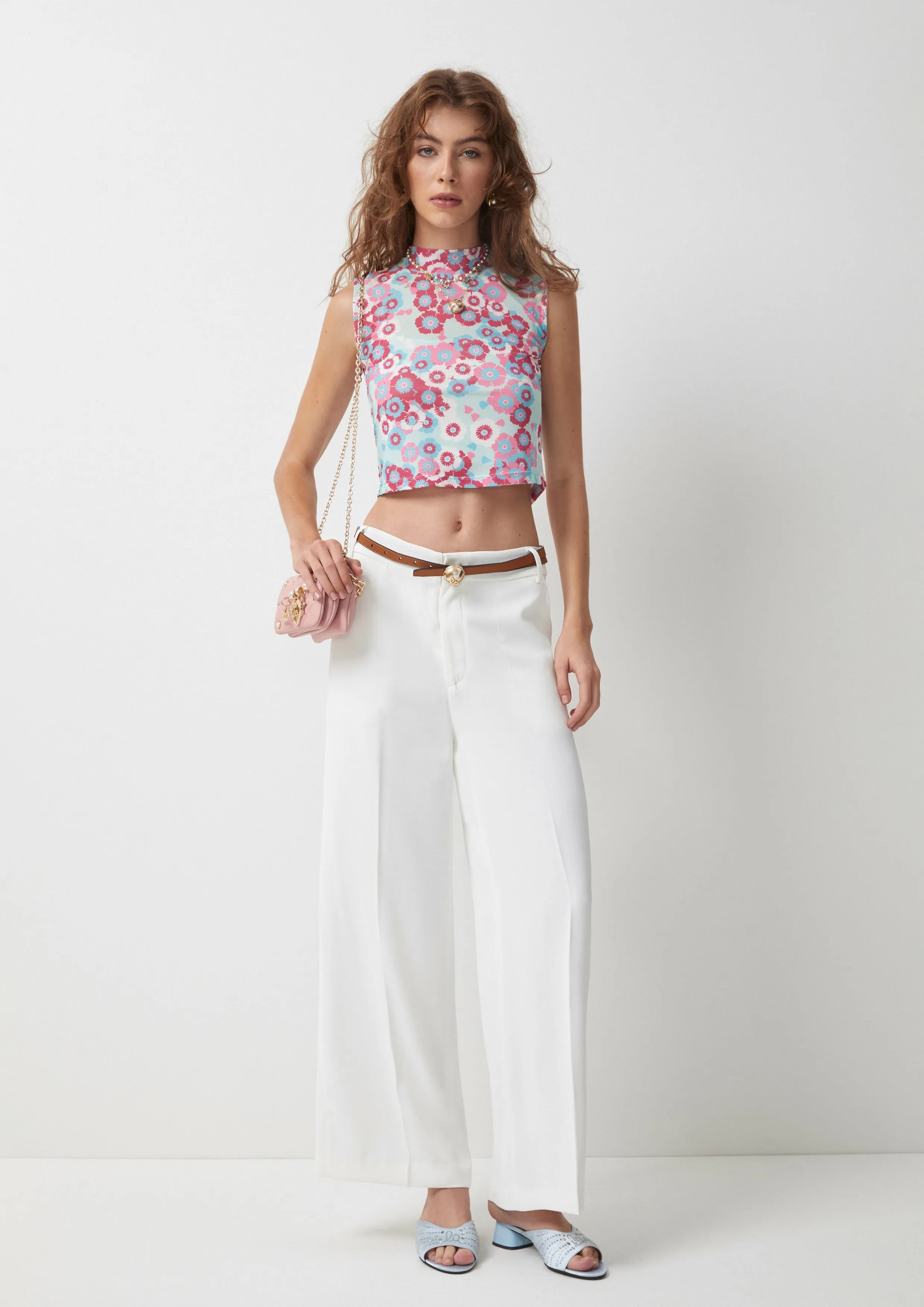 Sakura Sleeveless Crop Top Symphony of Petals