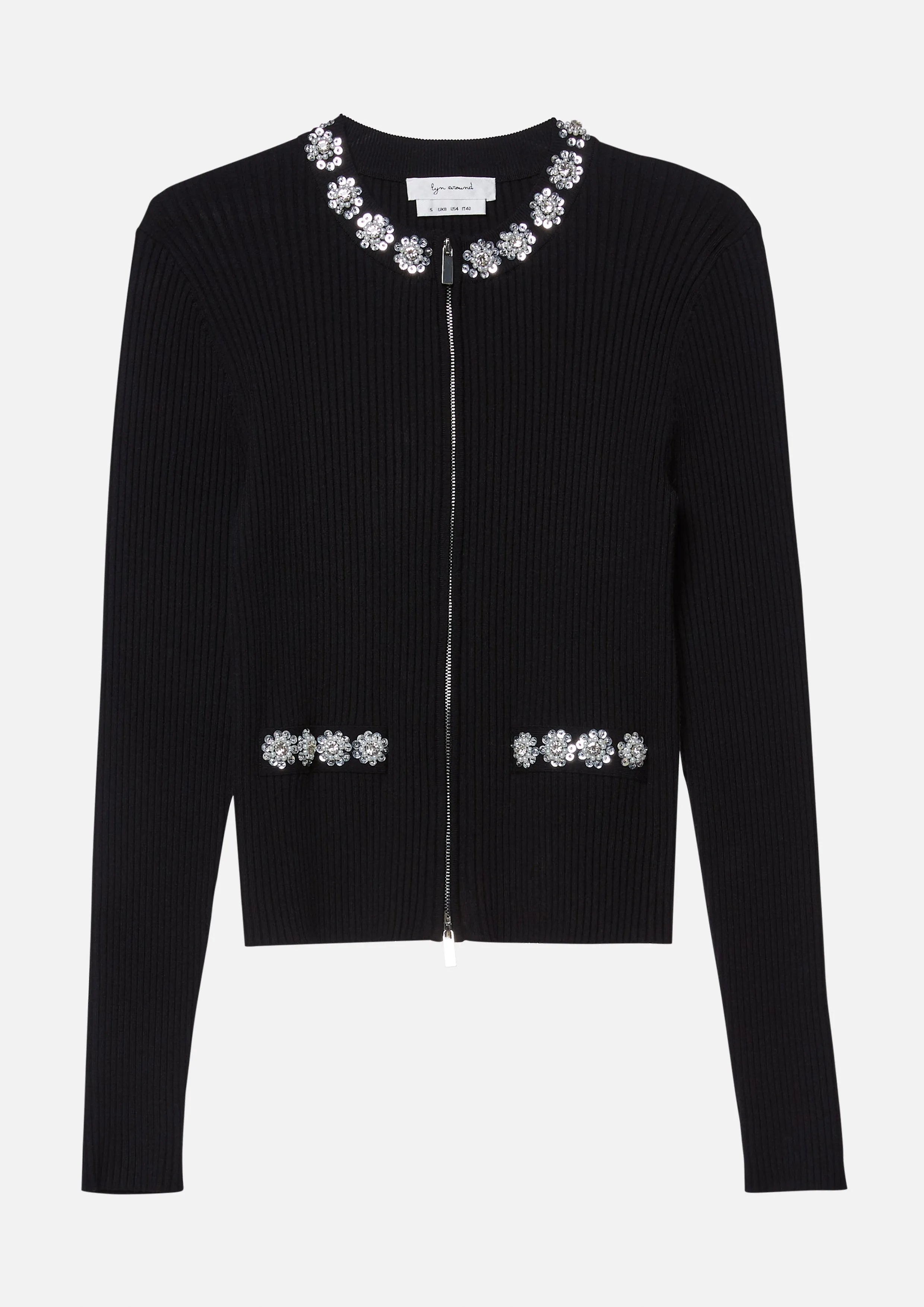 Flower Slim-Fit Knit Cardigan Cool Girl