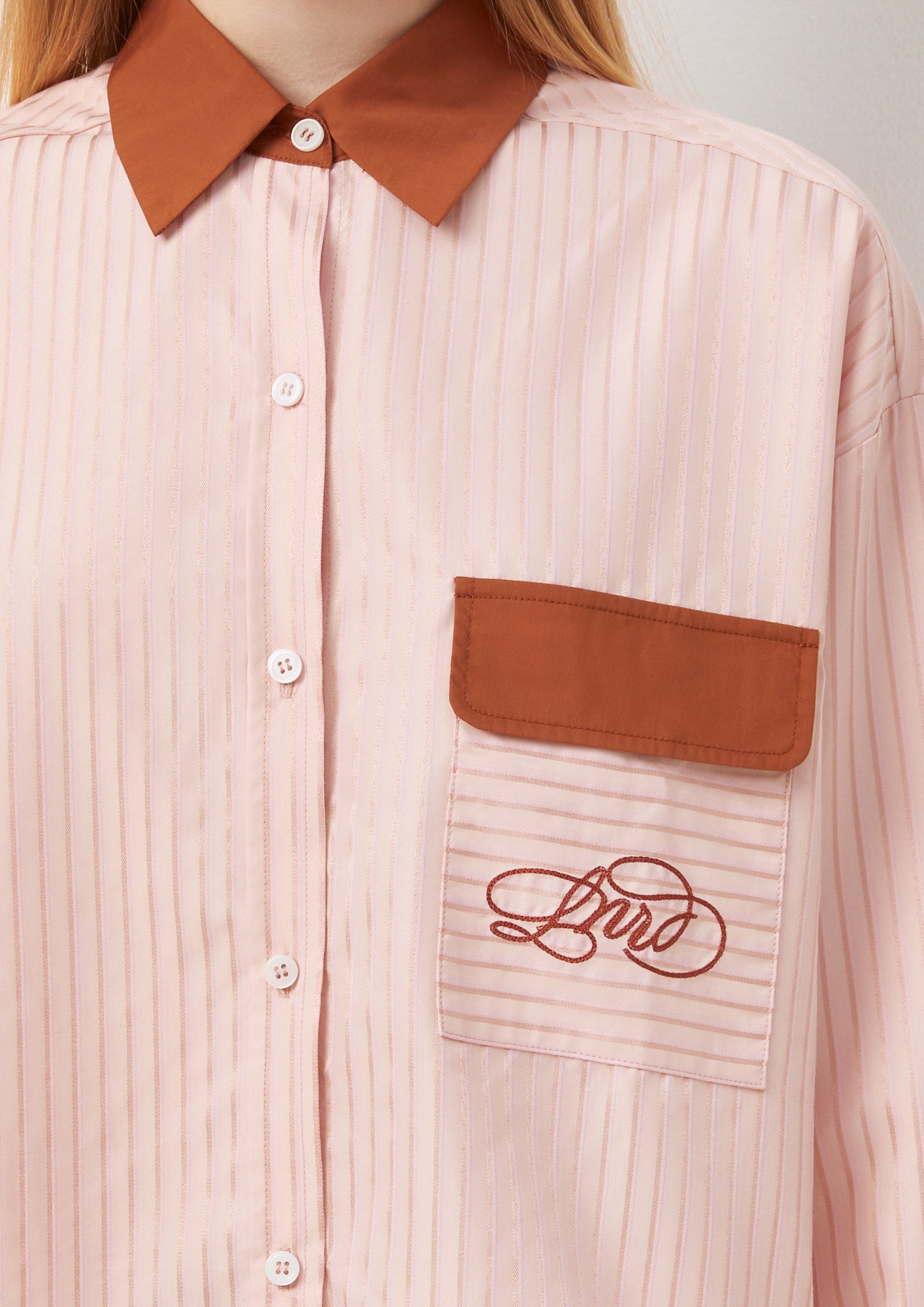 เสื้อเชิ้ต ทรงโอเวอร์ไซส์ ลายทาง Parallel Play