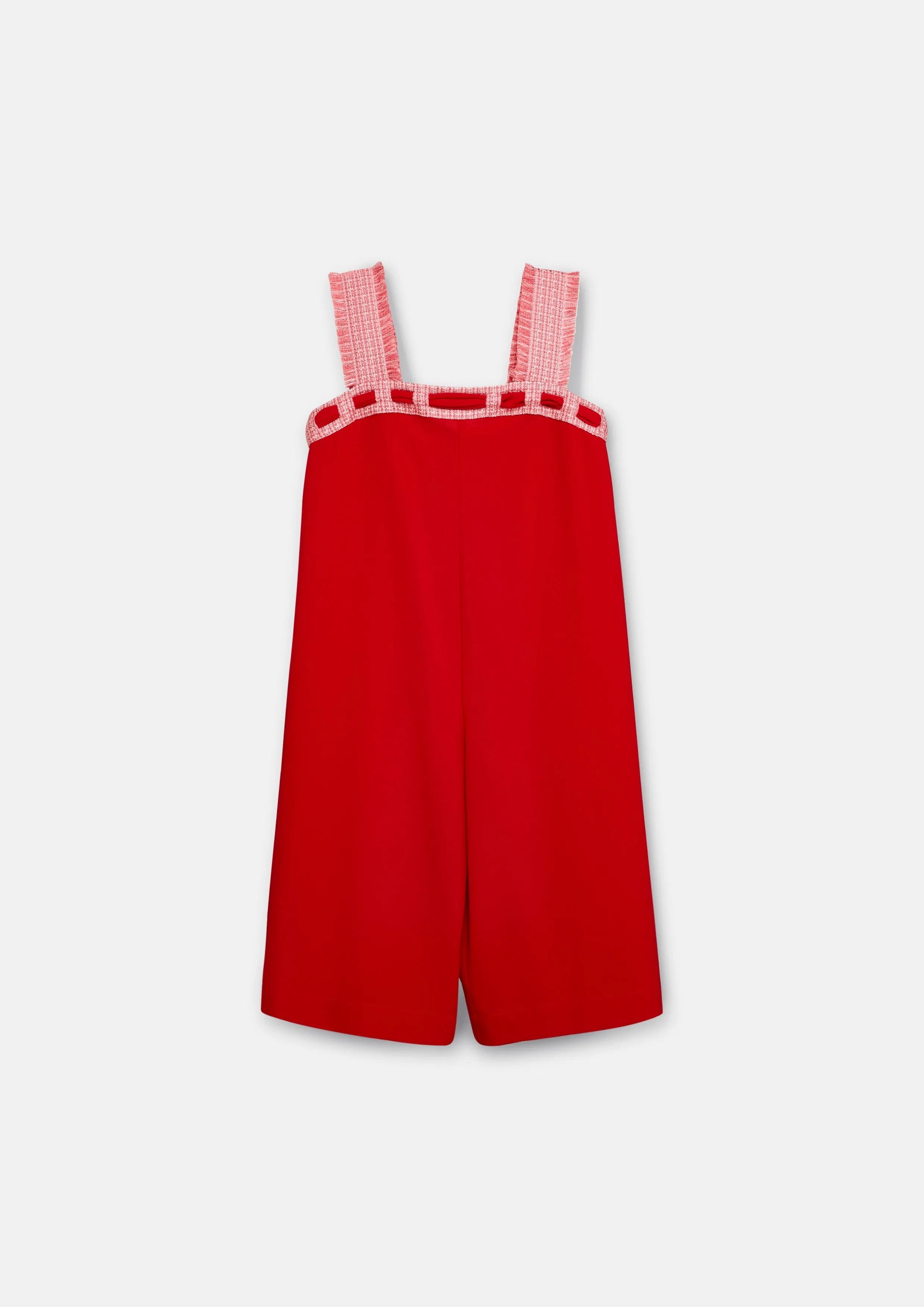 Fringe Trim Wide-Leg Jumpsuit For Girls Symphony of Petals