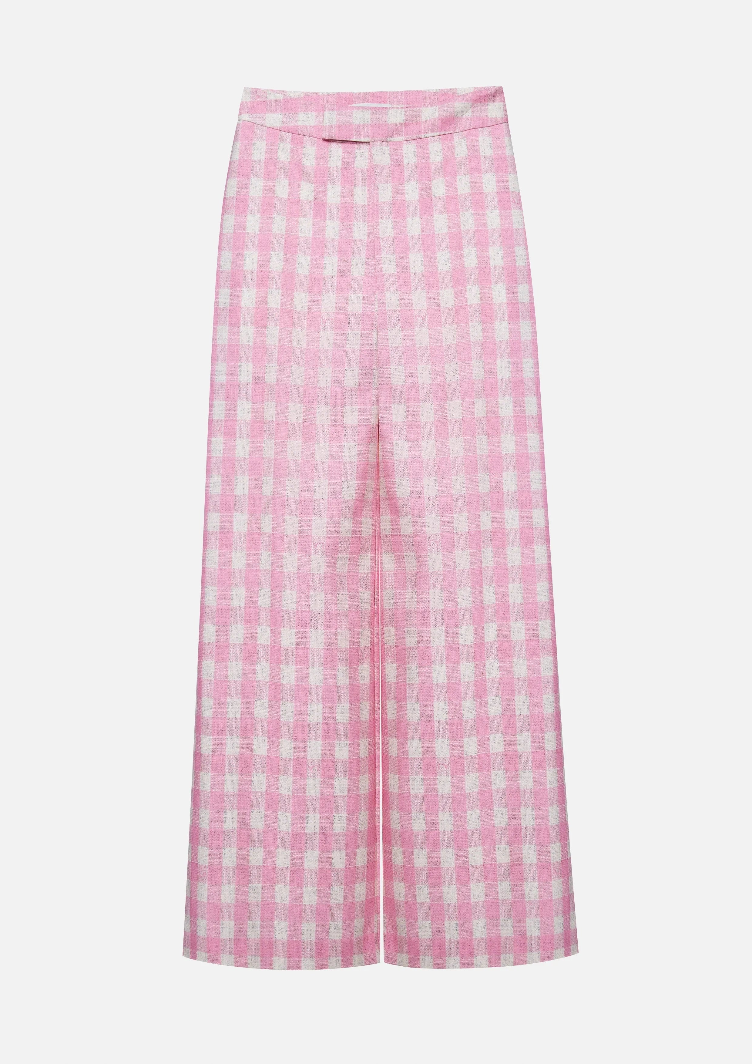 Gingham Wide-Leg Pants The Canine Whisperer