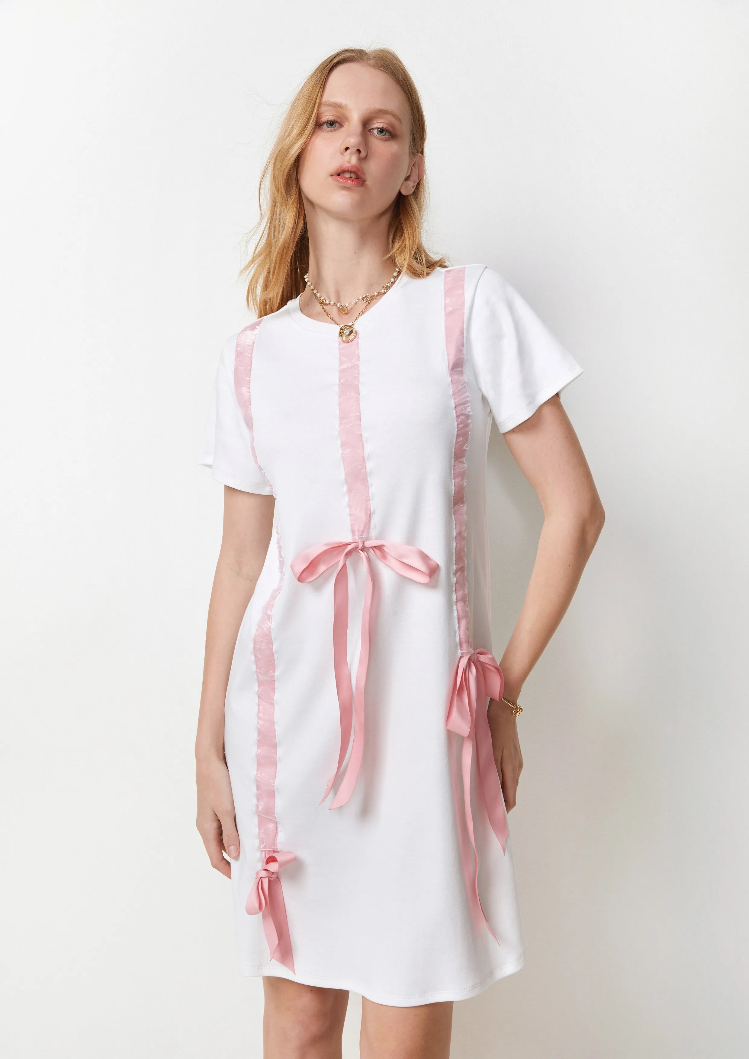 Ribbon T-Shirt Dress Best Bunnies