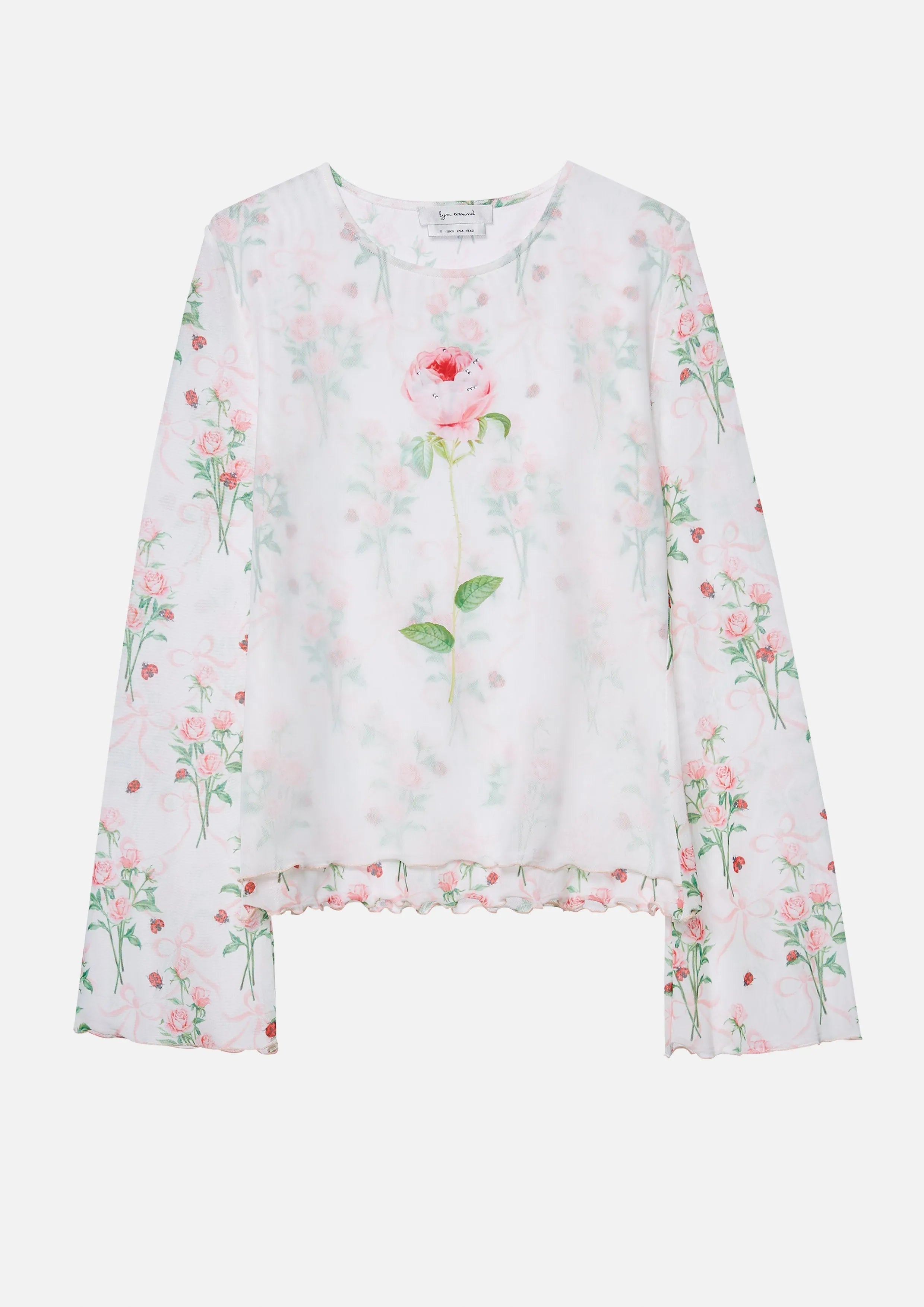 เสื้อเบลาส์ ผ้าโปร่ง ลายดอกกุหลาบ American Born Chinese