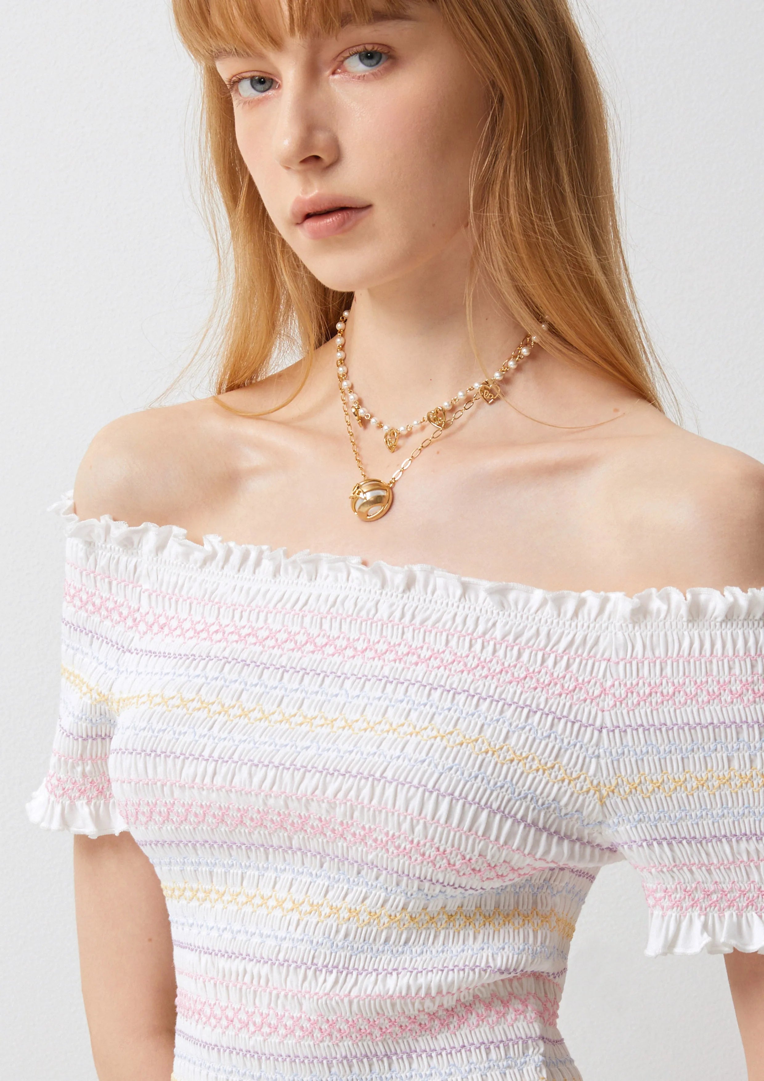 Smocked Off-Shoulder Top Best Bunnies