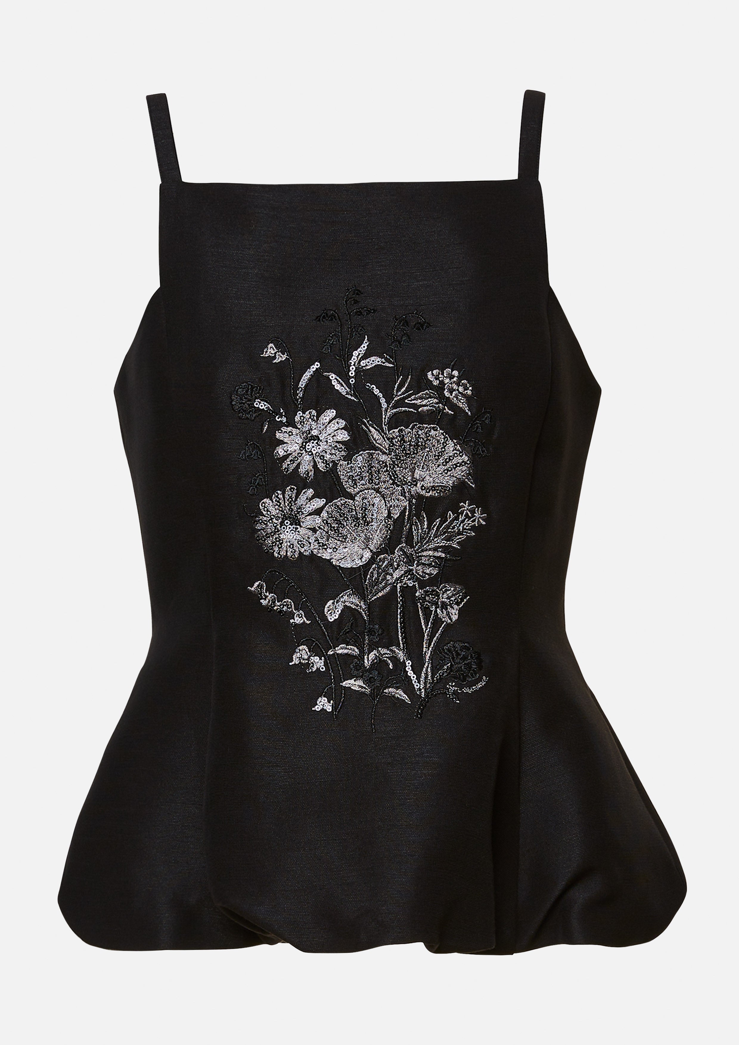 เสื้อแขนกุด แต่งชายบาน ลายดอกไม้ Flower Field