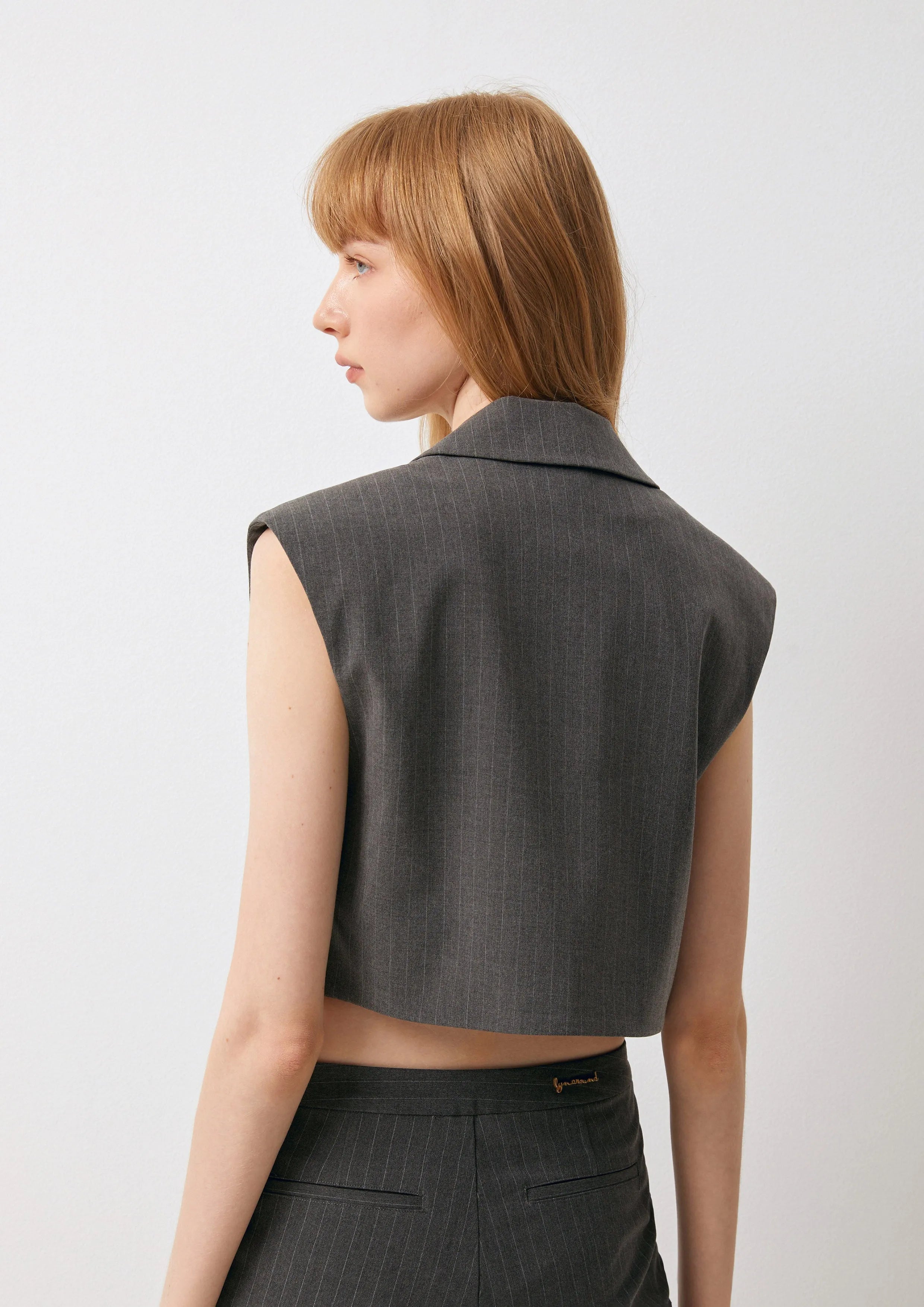 Pinstriped Crop Vest Cool Girl